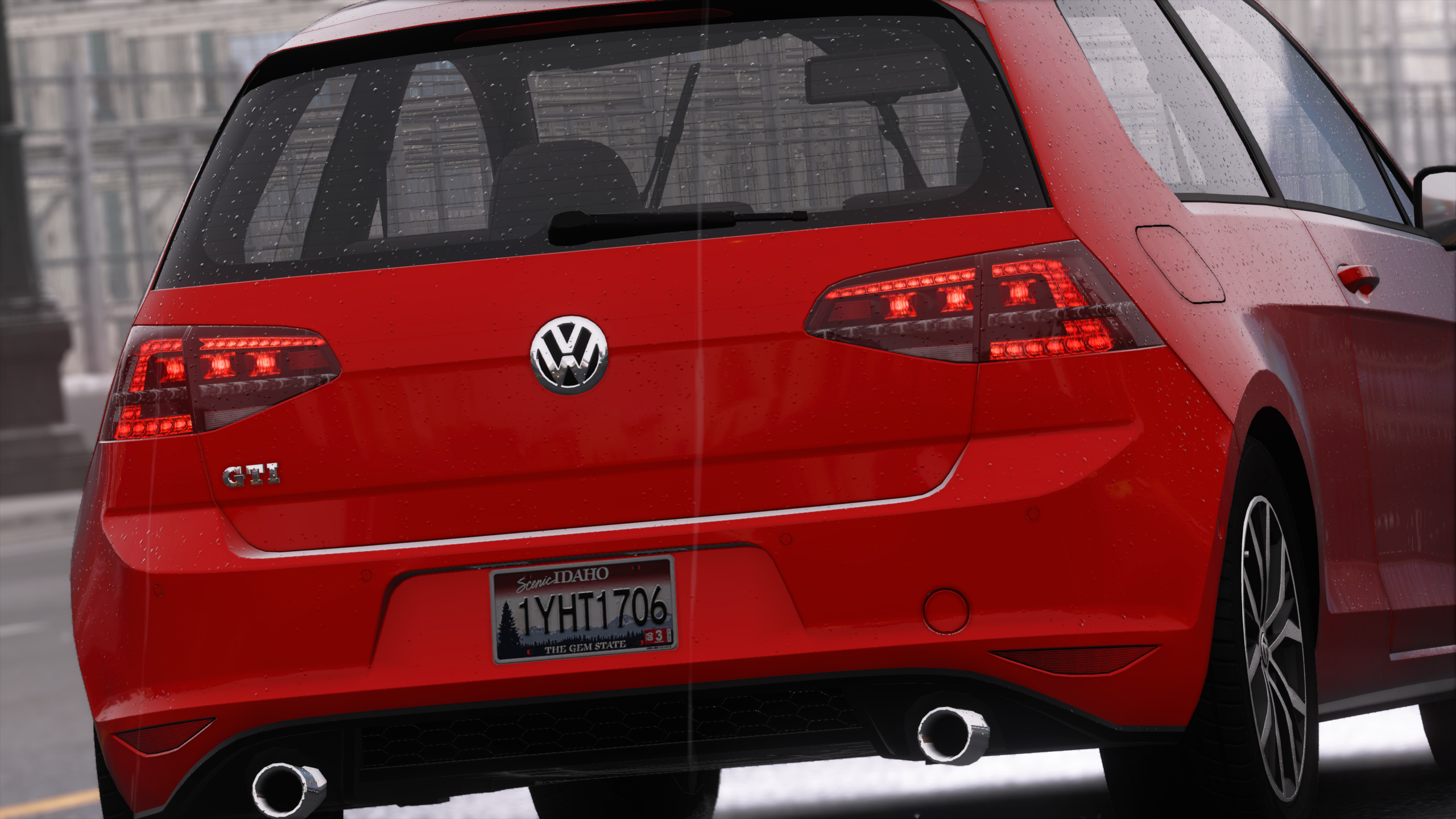 General 2560x1440 Volkswagen car red cars vehicle Volkswagen Golf VII video games The Crew screen shot Volkswagen Golf numbers