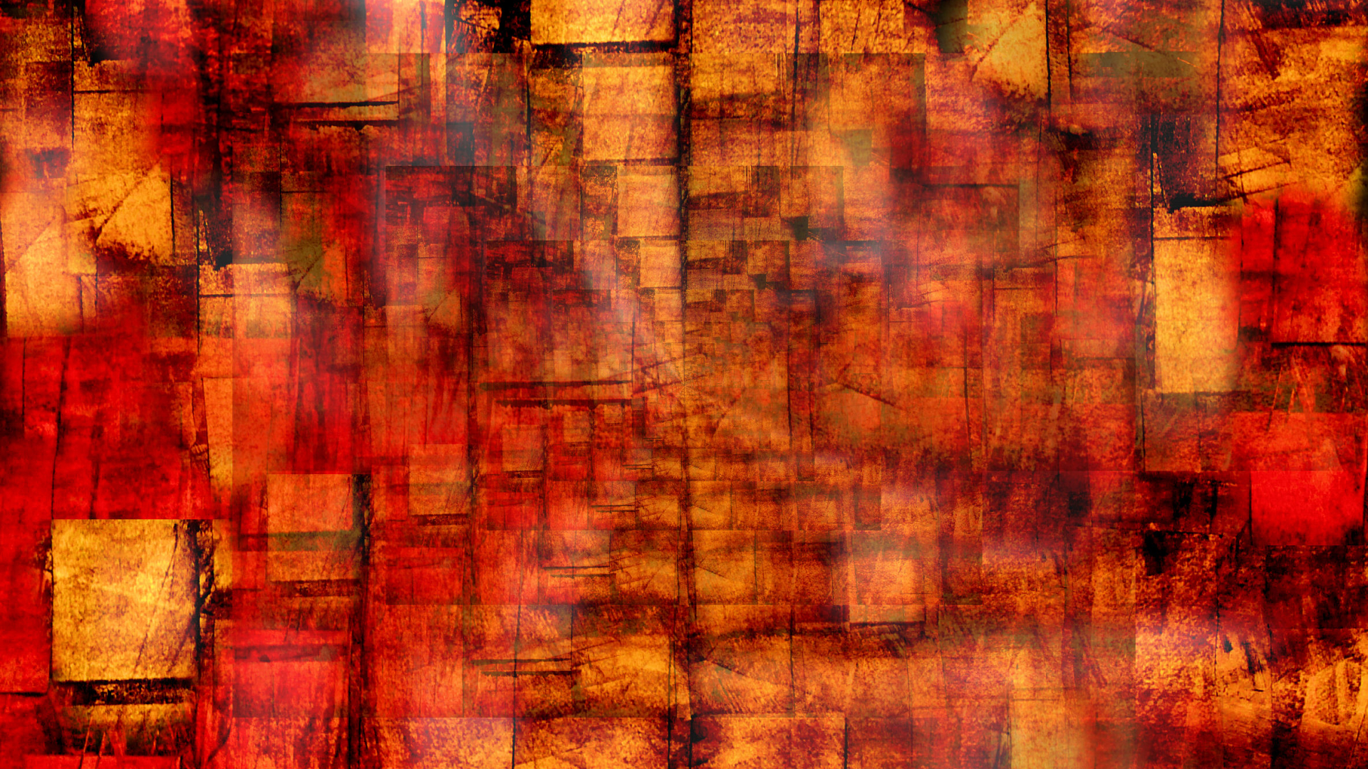 General 1920x1080 digital art abstract square orange lines painting artwork gold