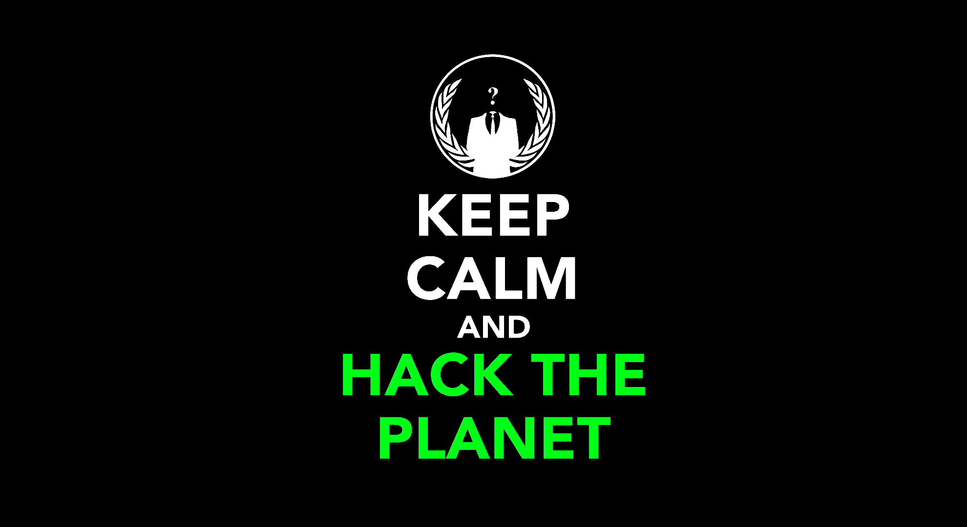 General 1980x1080 Anonymous (hacker group) hacking Keep Calm and... black background simple background typography