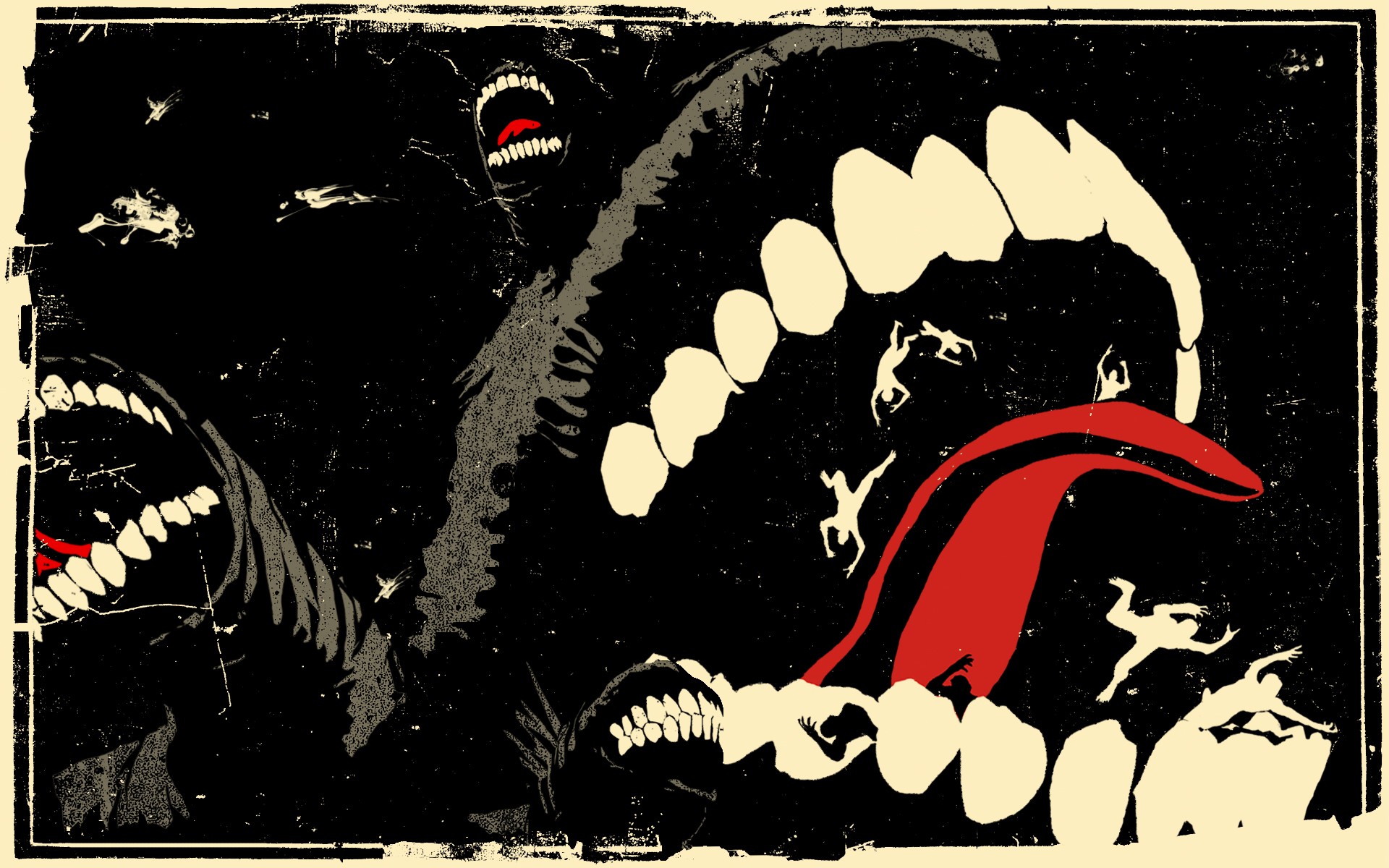 General 1920x1200 horror creepy teeth tongues open mouth video games video game art black Nanatsu no Taizai