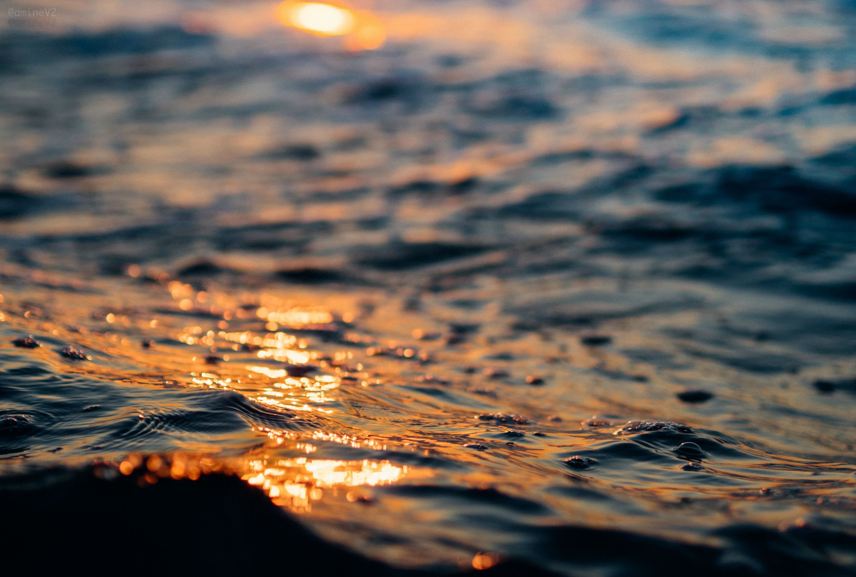 General 2994x2019 sea nature waves sunlight sunset water