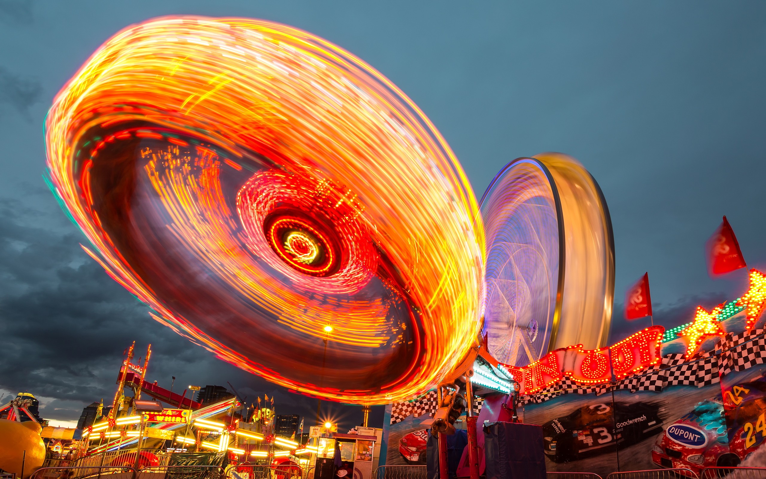 General 2560x1600 photography long exposure colorful outdoors theme parks