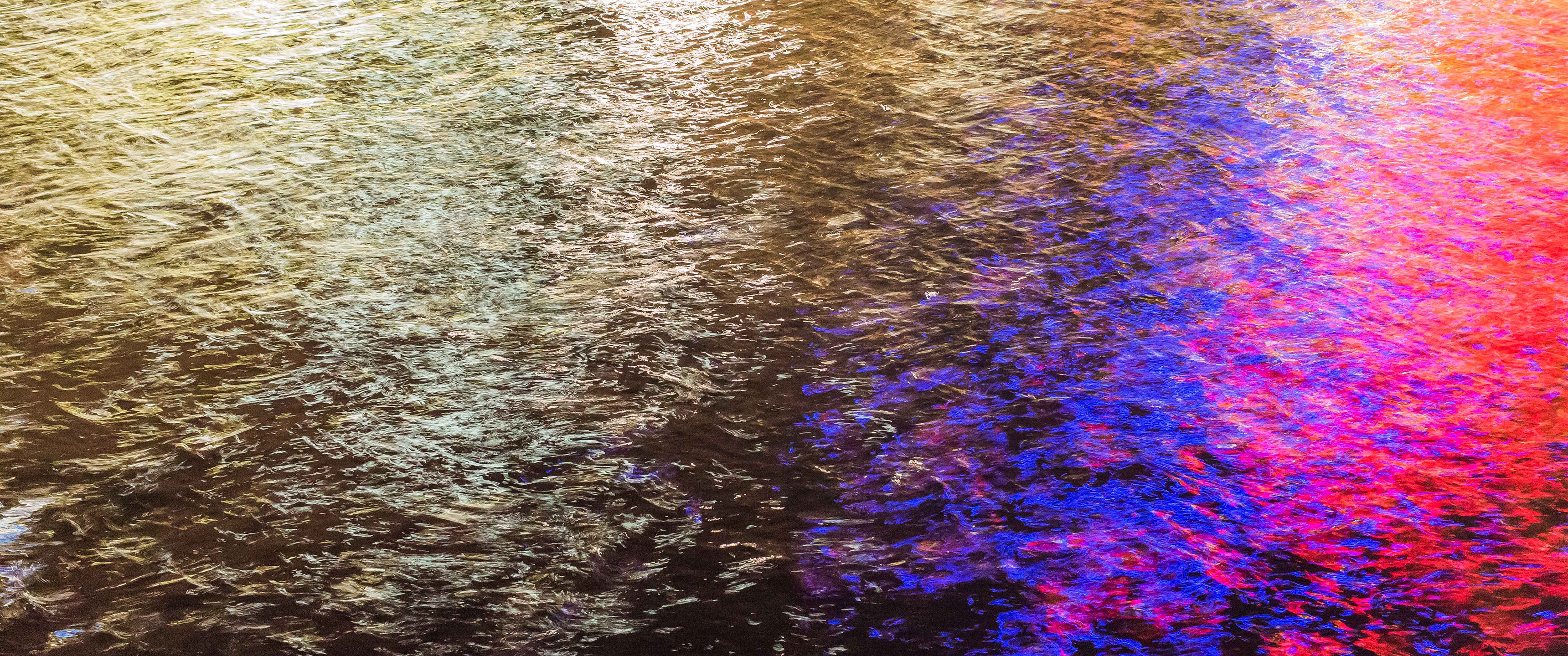 General 3440x1440 water river city lights night reflection ultrawide