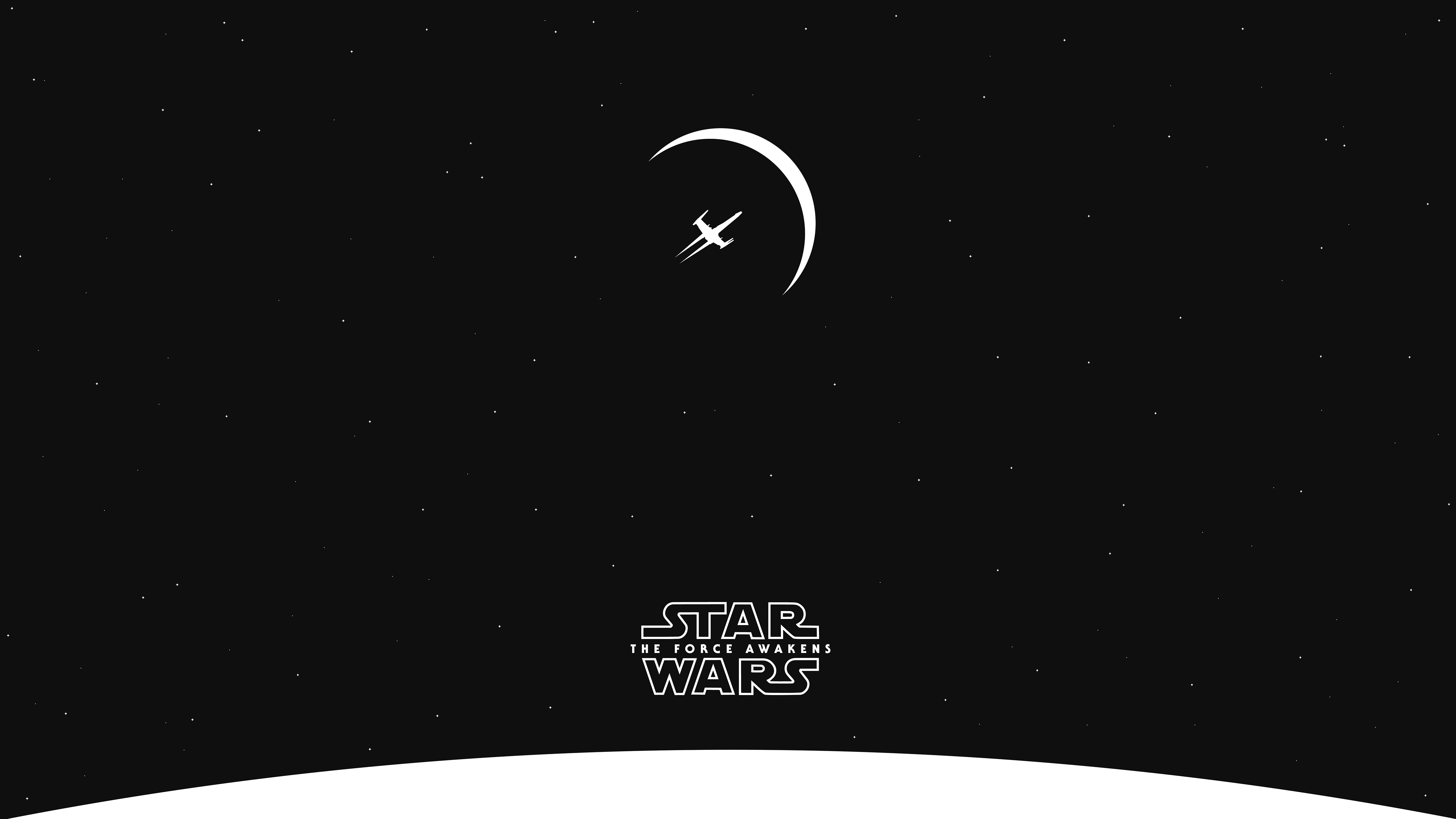 General 5120x2880 Star Wars: The Force Awakens Star Wars minimalism X-wing stars planet space science fiction movies