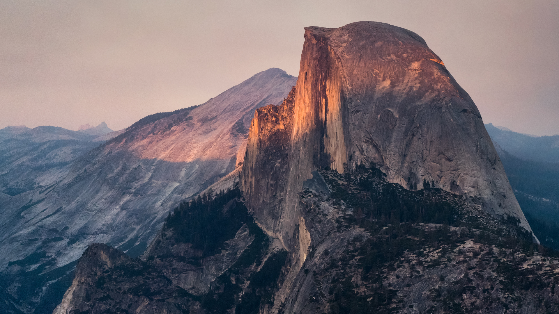 General 1920x1080 sunset mountains landscape Half Dome rocks rock formation California nature USA
