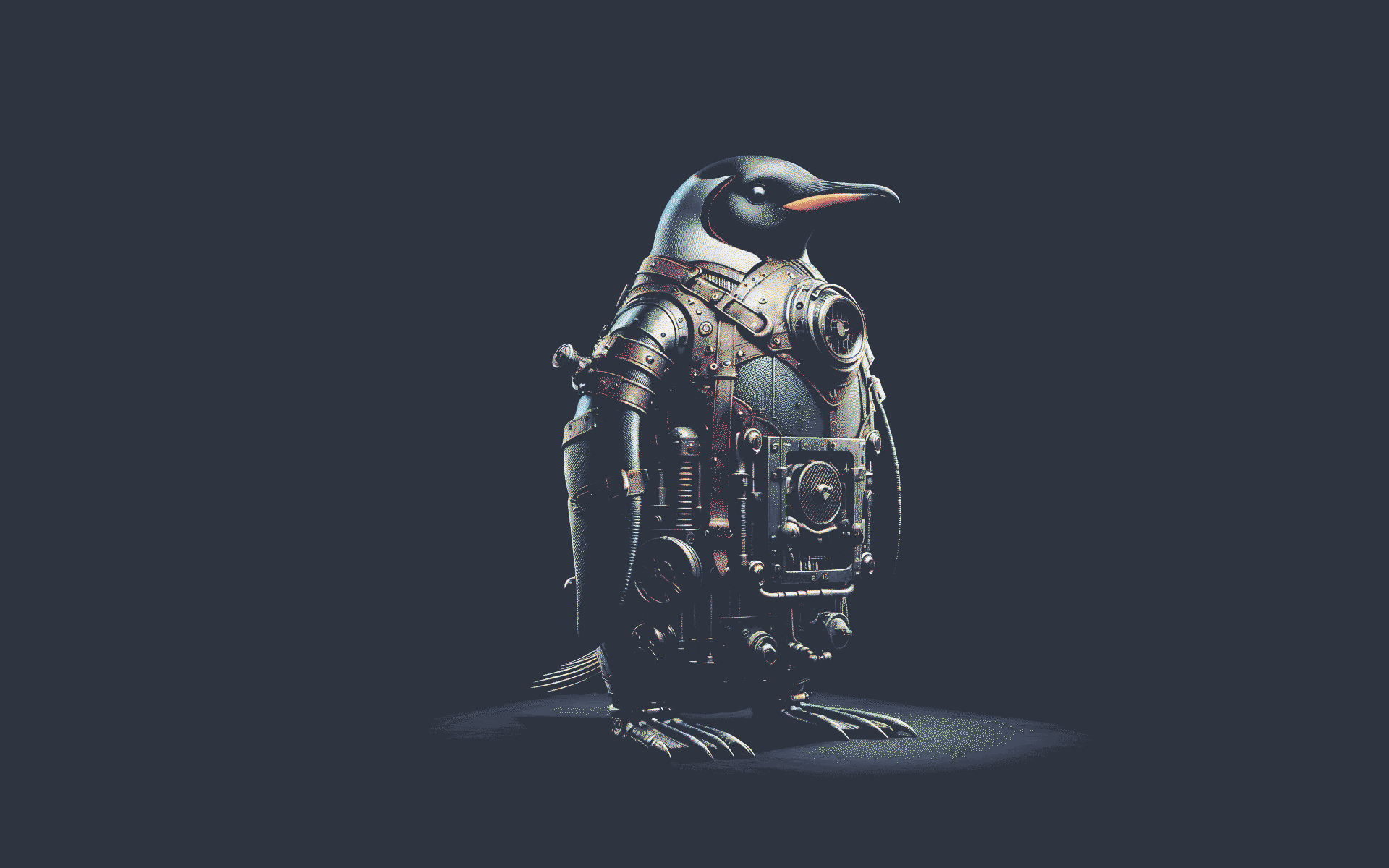 General 1920x1200 Linux penguins dieselpunk minimalism simple background beak operating system animals standing digital art