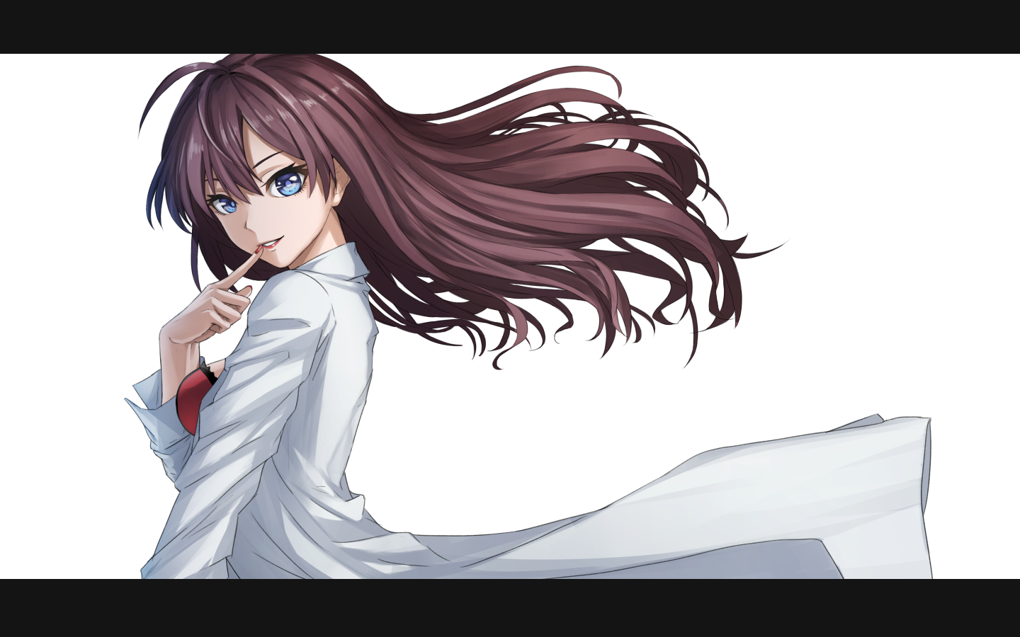 Anime 1440x900 SuGi anime girls THE iDOLM@STER Ichinose Shiki long hair minimalism looking at viewer white background simple background
