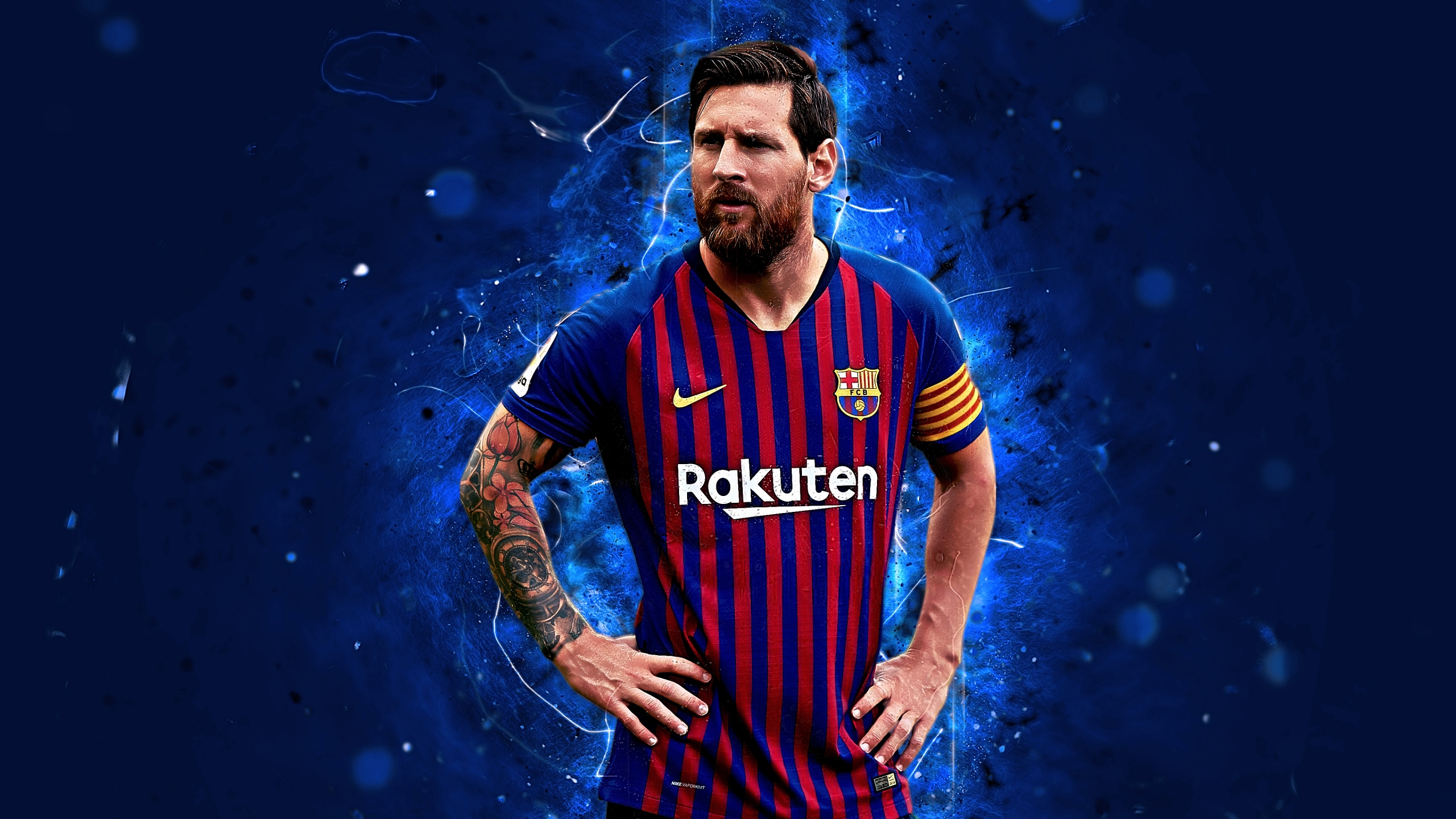 People 2560x1440 soccer FC Barcelona Lionel Messi men