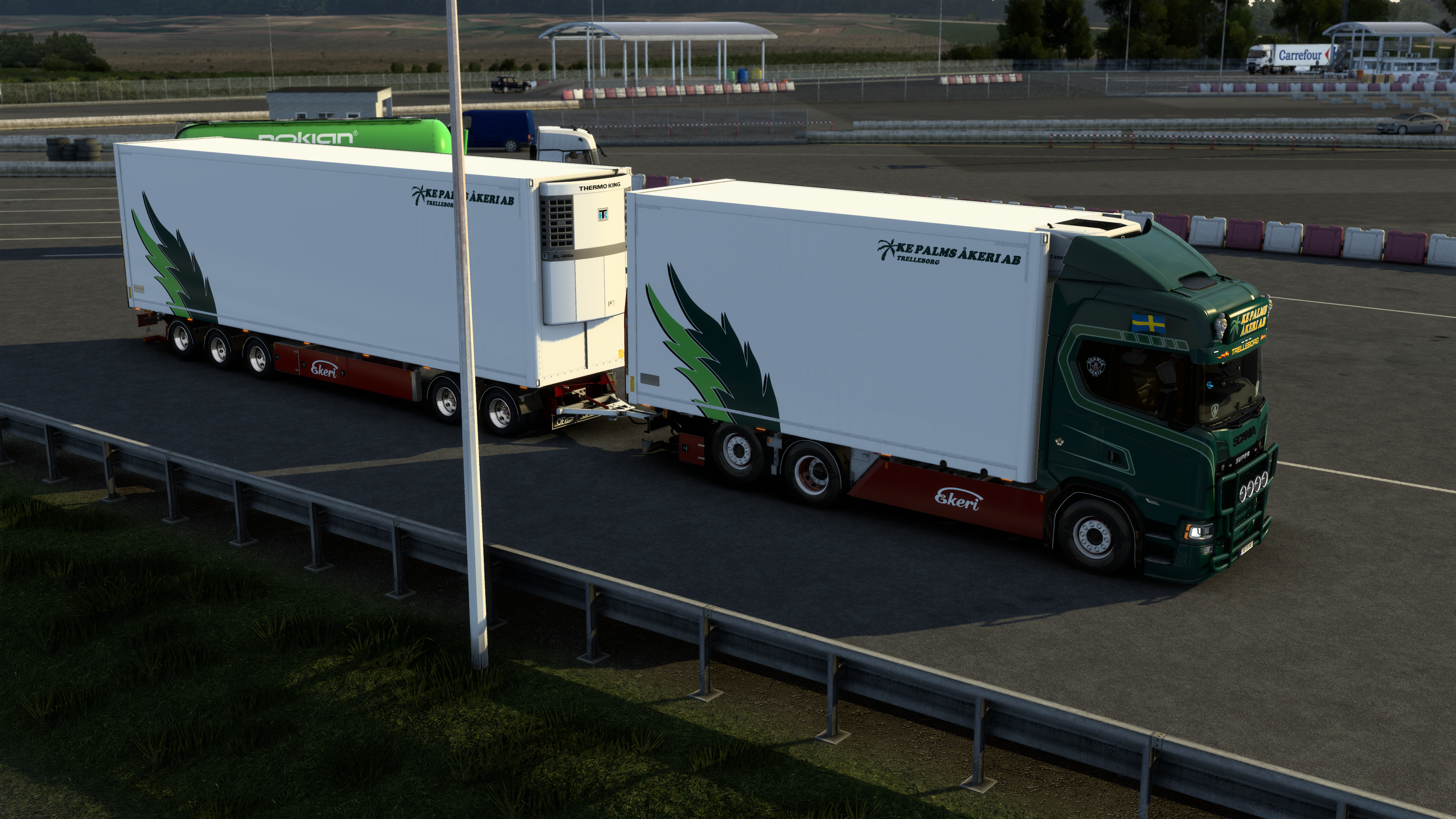 General 3840x2160 Scania Euro Truck Simulator 2 truck video games CGI vehicle side view road