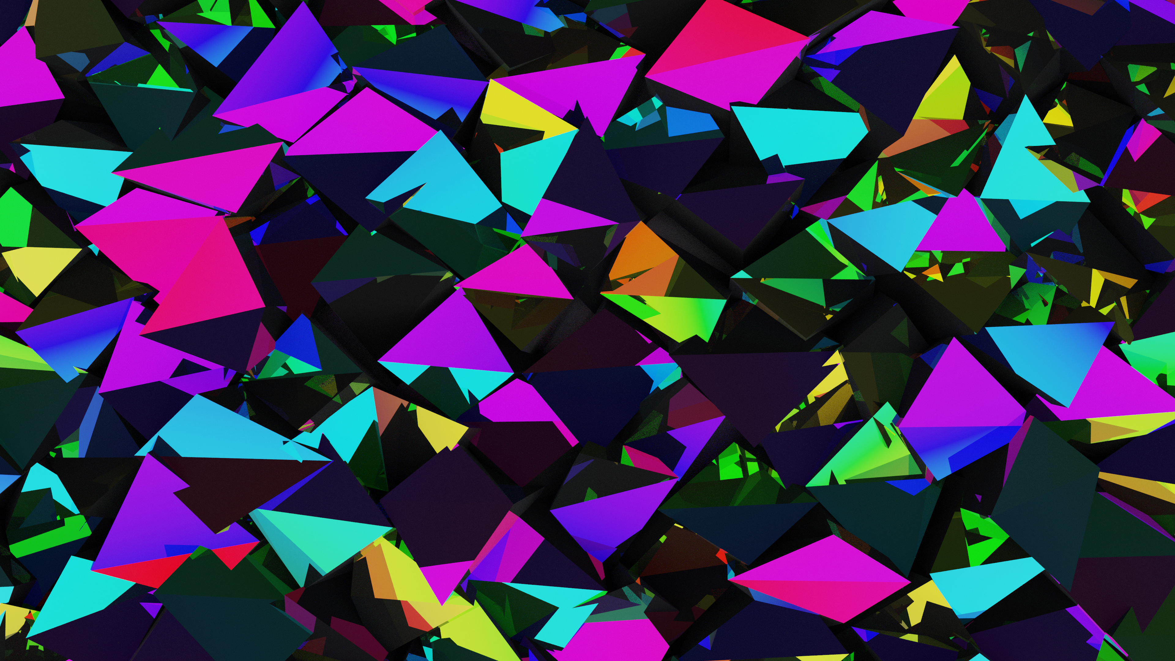 General 3840x2160 3D Abstract Blender colorful digital art abstract geometry shapes CGI vibrant artwork triangle