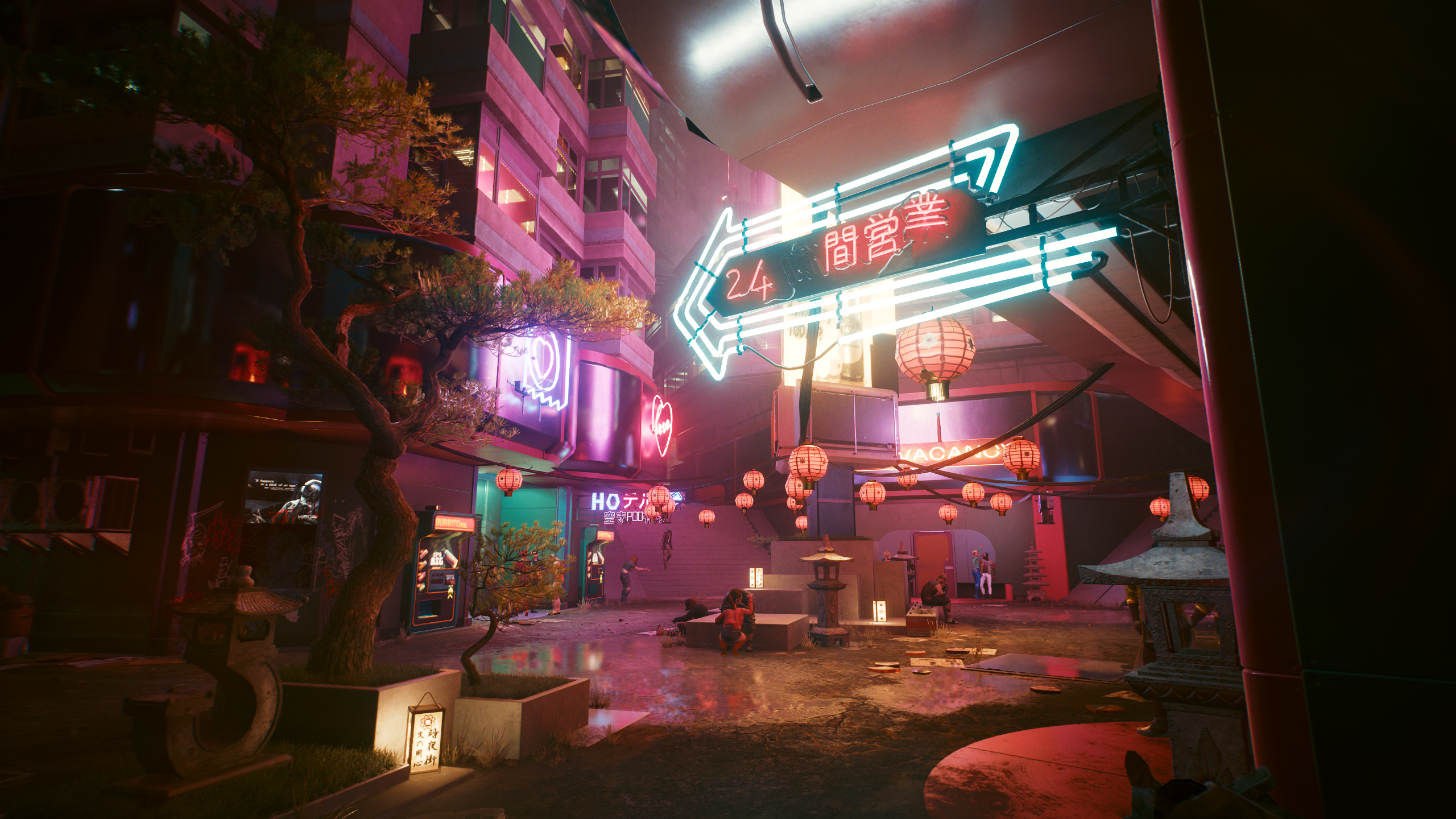General 2560x1440 neon cyberpunk Cyberpunk 2077 vibrant colorful ray tracing city lights video games CGI CD Projekt RED