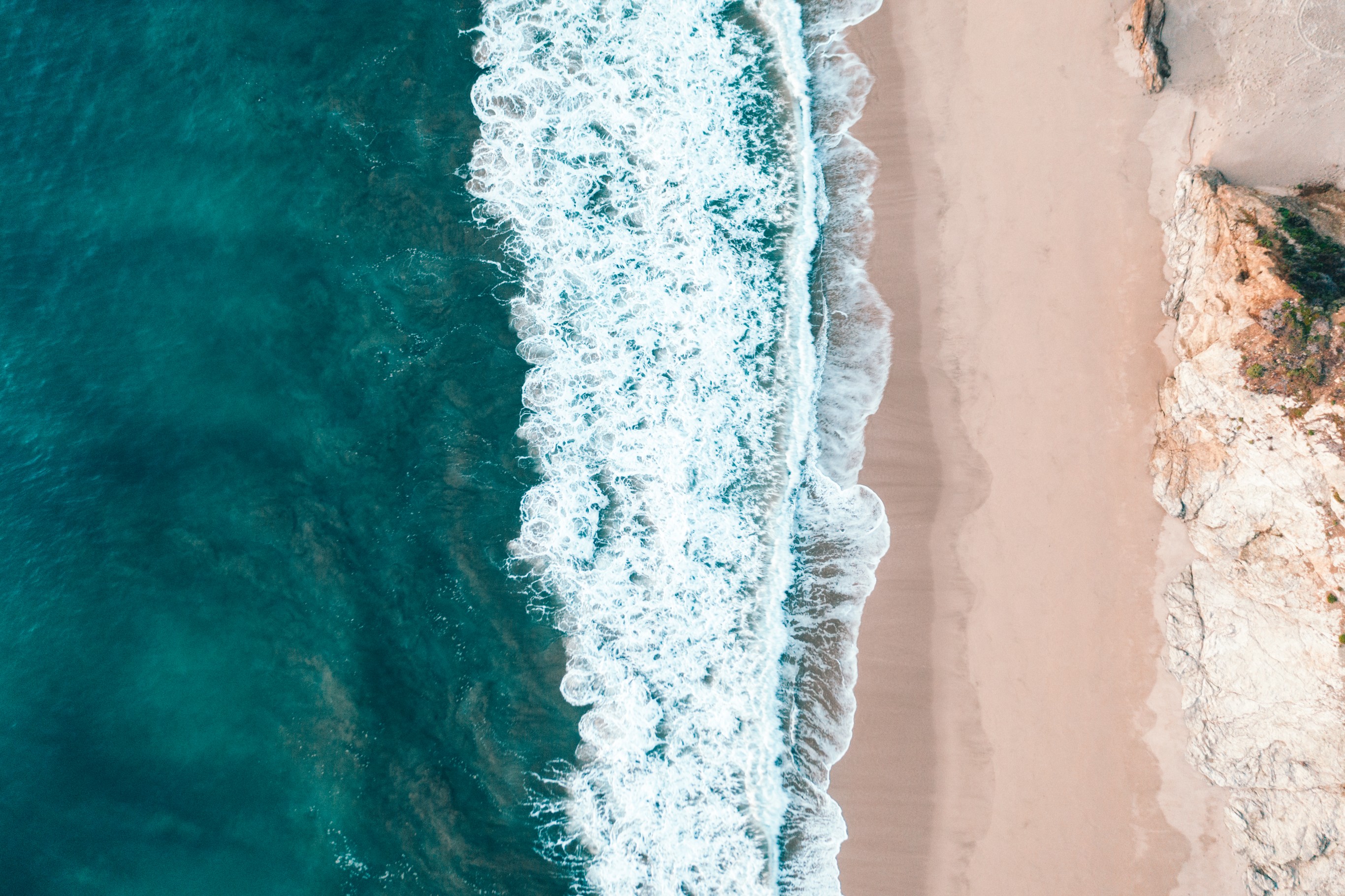 General 2732x1820 beach aerial view nature landscape water sand waves