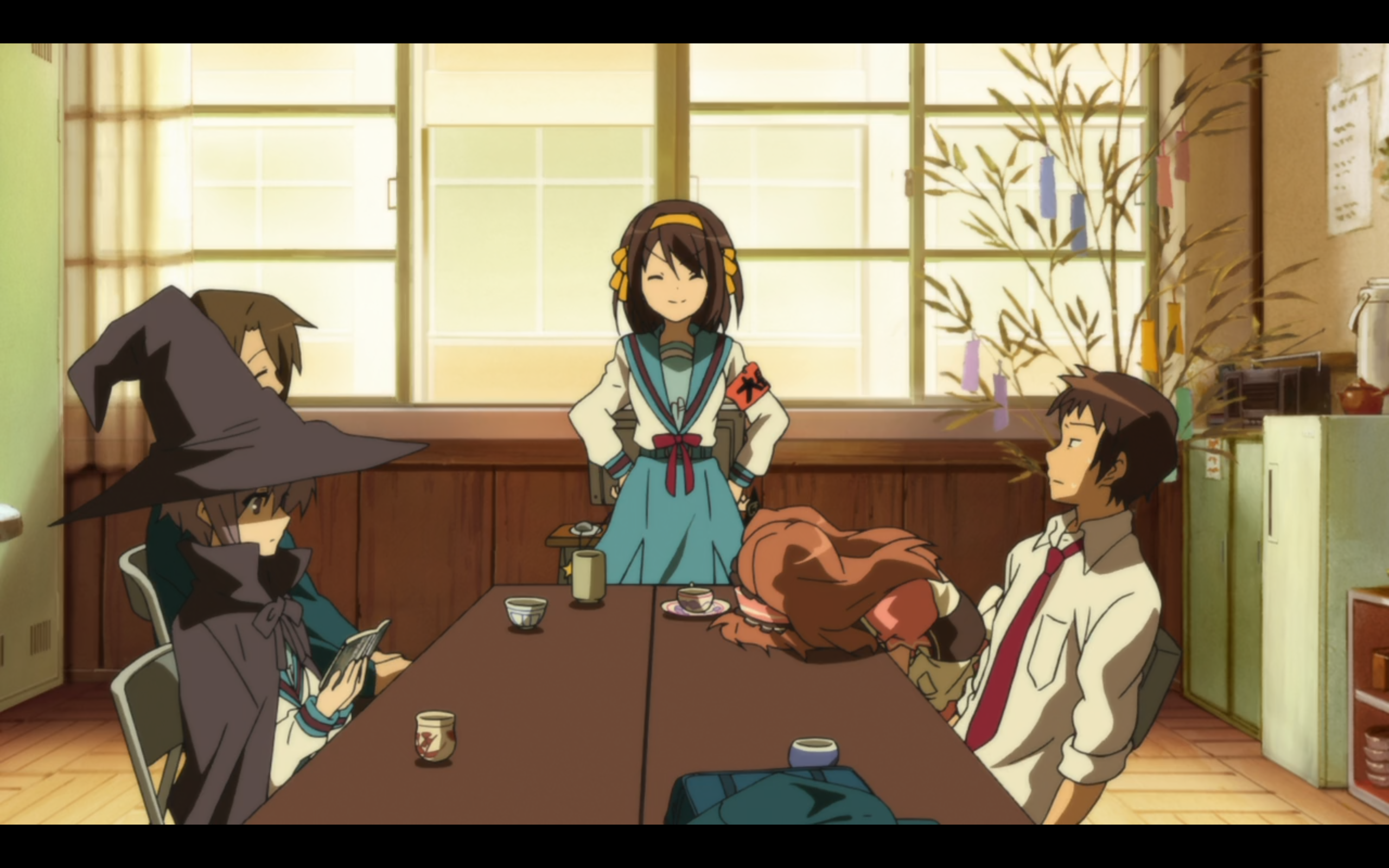Anime 2560x1600 The Melancholy of Haruhi Suzumiya anime girls screen shot