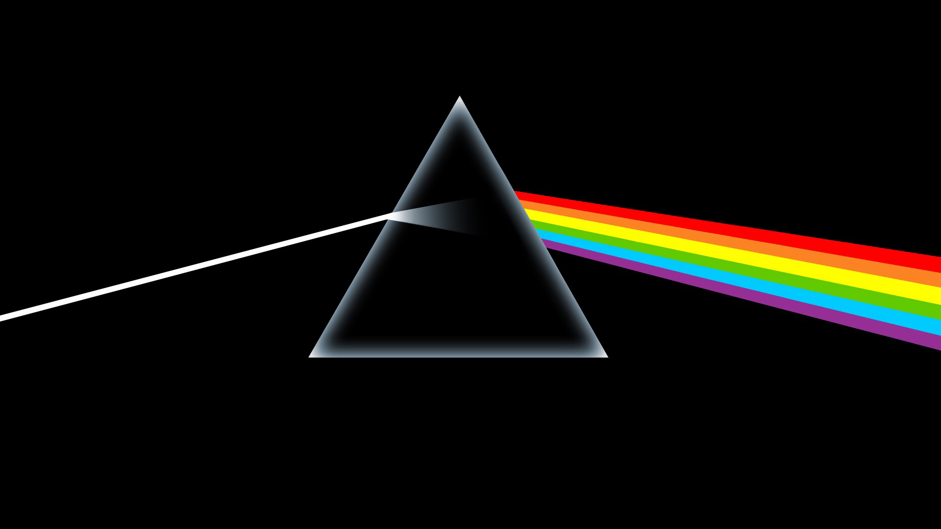 General 1920x1080 Storm Thorgerson Pink Floyd The Dark Side of the Moon prism black background rainbows Refraction simple background shapes lights cover art album covers rock music triangle