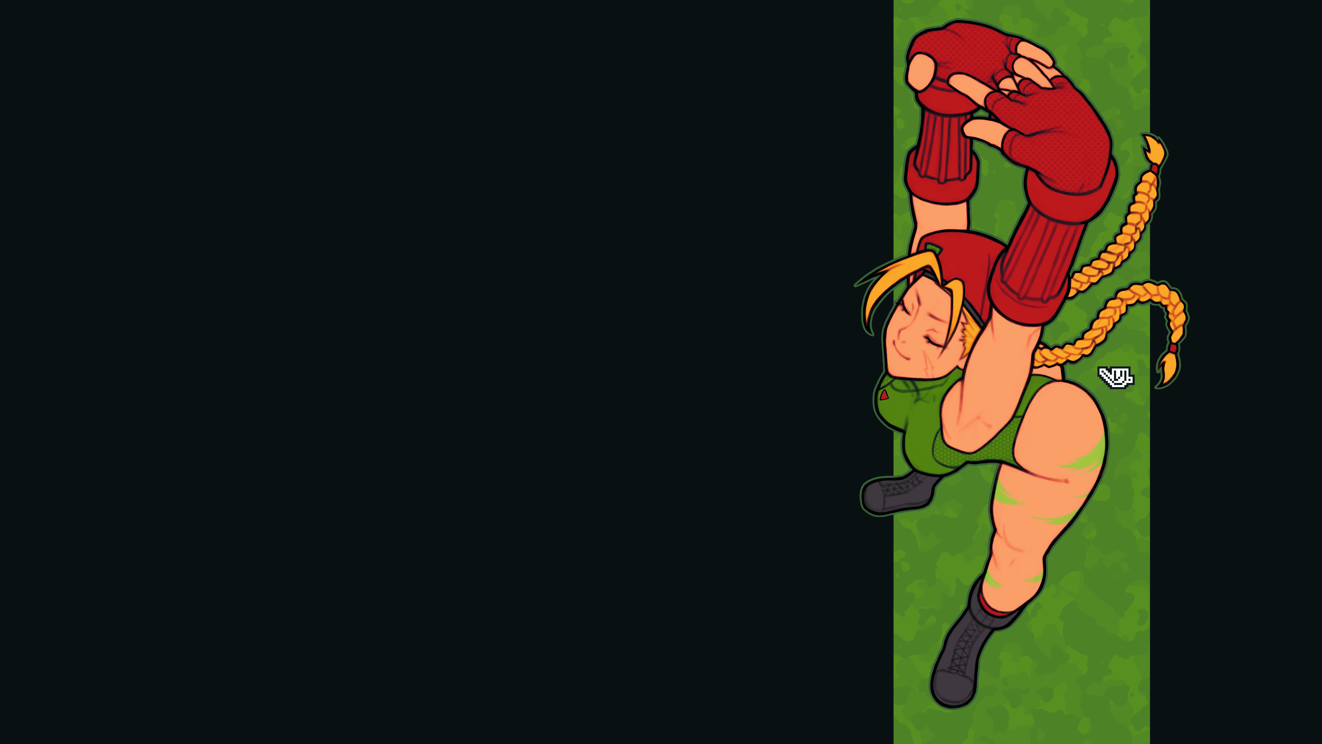 Anime 4480x2520 video games video game girls Capcom Street Fighter Super Street Fighter II berets Cammy White stretching blonde braids ass hips wide hips boots gloves red gloves boobs big boobs thick ass bangs ahoge fingerless gloves thighs thick thigh bewitching thighs thunder thighs closed eyes black background simple background