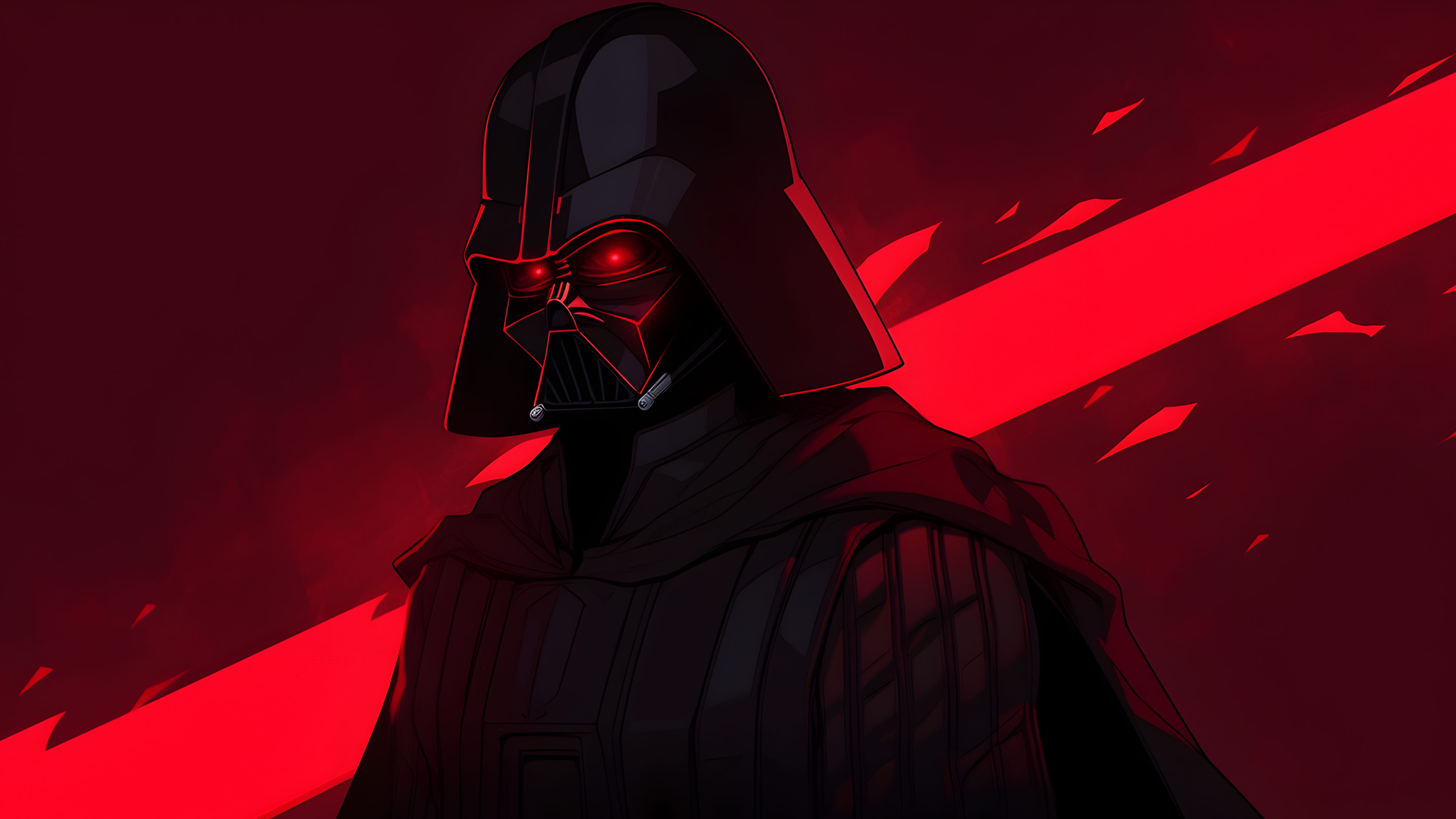 General 3840x2160 Star Wars Darth Vader red Sith dark side AI art