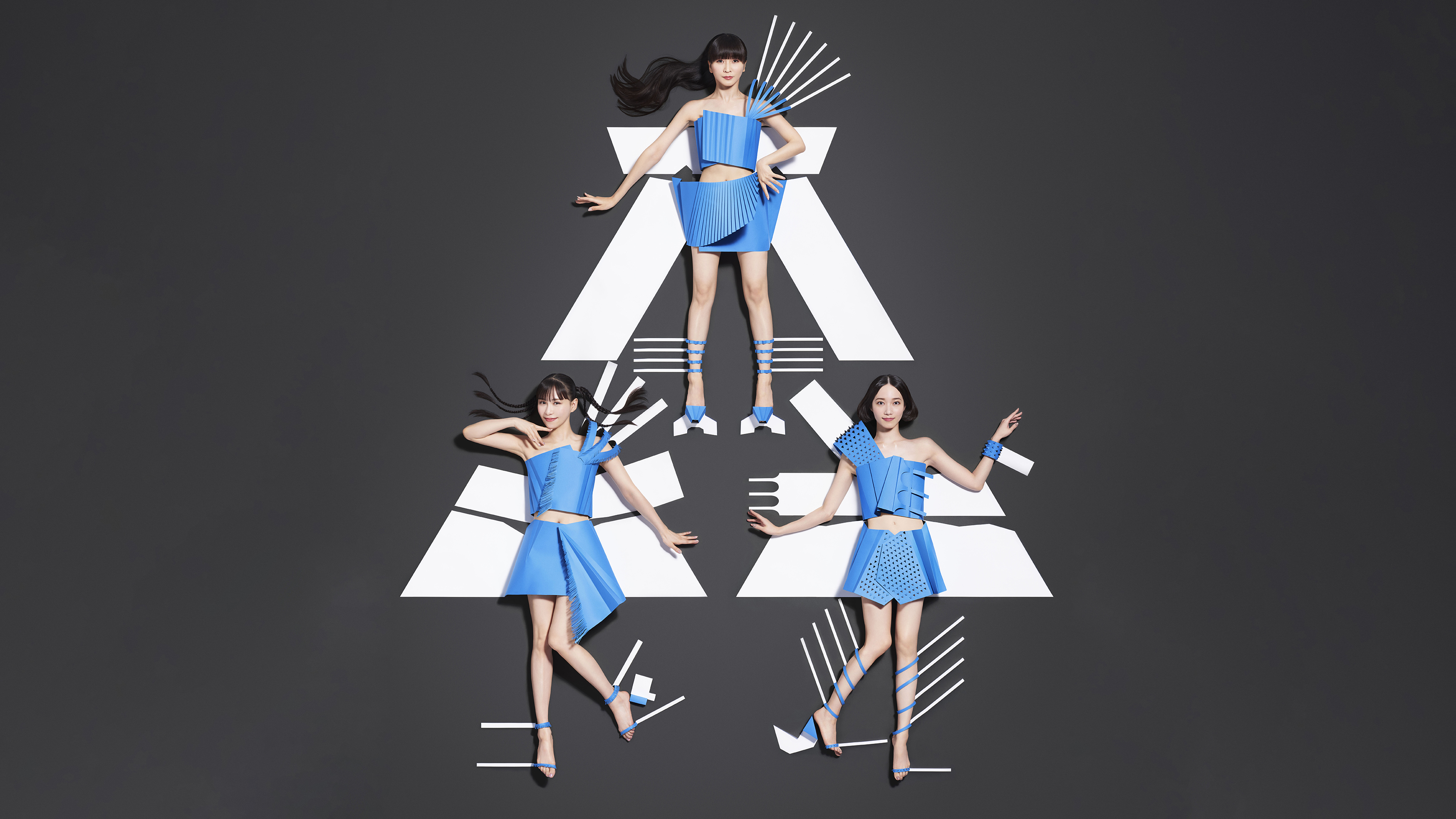 People 3500x1969 J-pop Perfume (Band) graphic design women Asian simple background women trio black hair