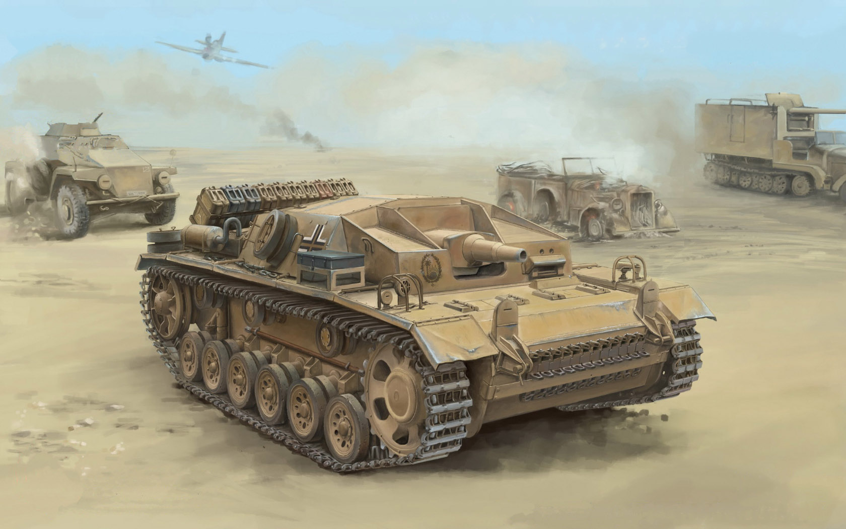 General 1680x1050 tank military army Stug World War II military vehicle clouds sky artwork