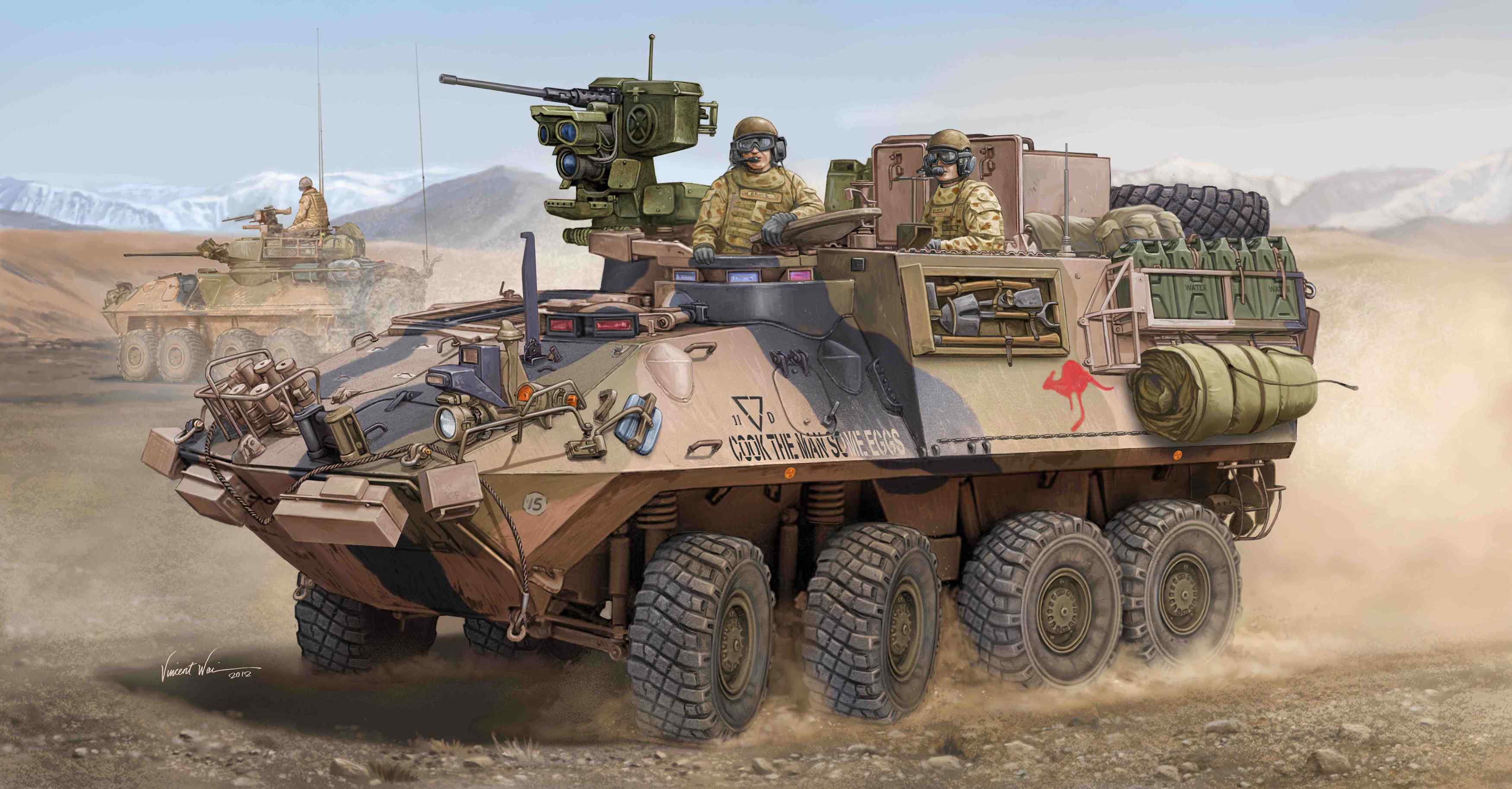 General 3500x1827 tank army military military vehicle artwork mountains soldier helmet uniform gloves infantry fighting vehicle