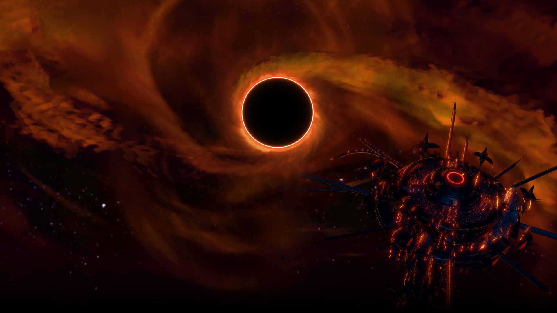 General 1920x1080 hellpoint video games black holes space stars space station glowing dark science fiction digital art
