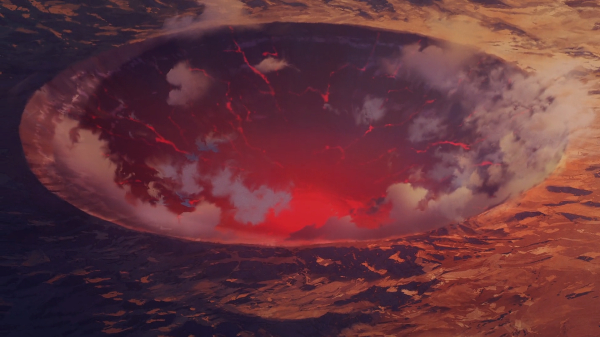 Anime 1920x1080 Fate series Fate/strange Fake anime Anime screenshot clouds landscape crater