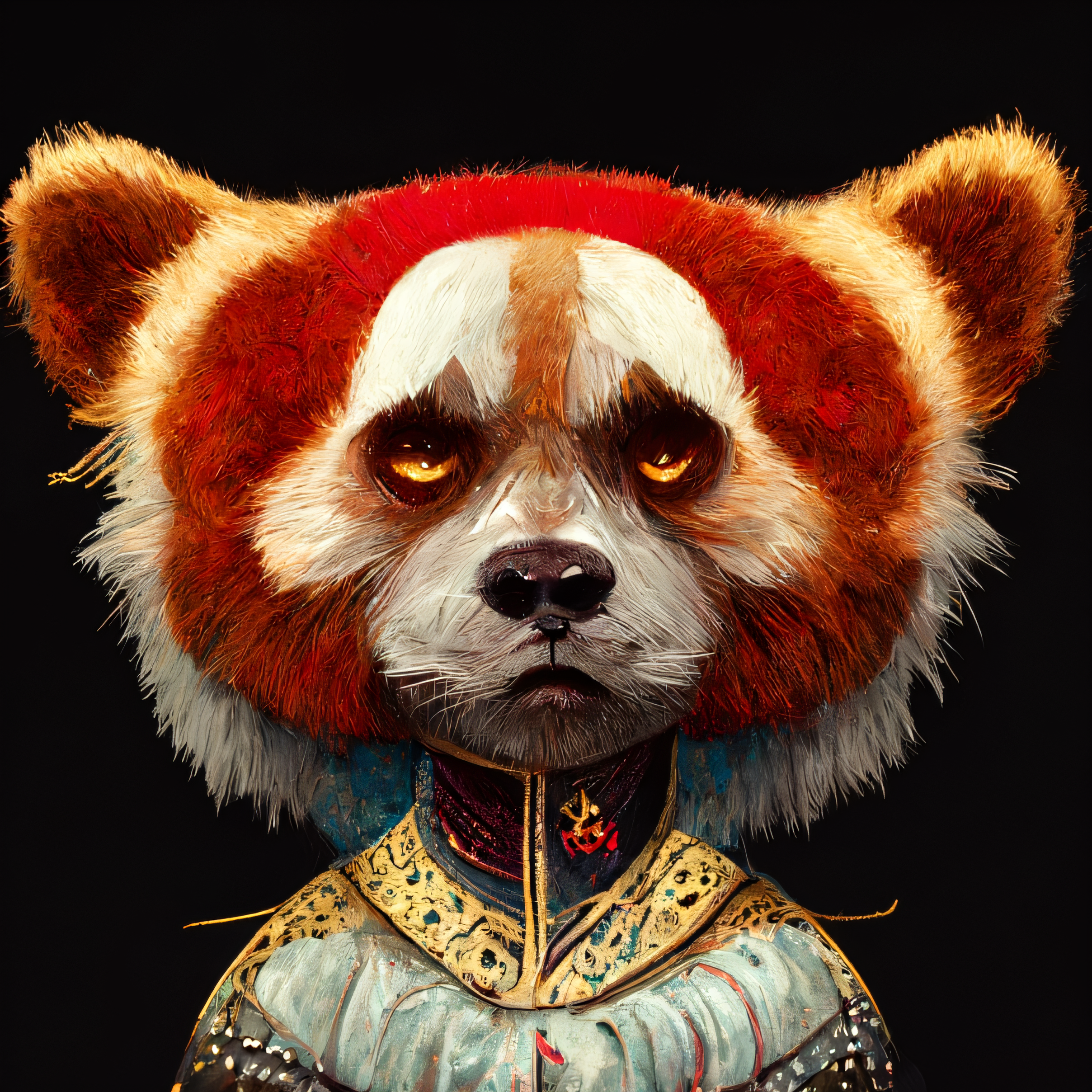 General 2416x2416 red panda King (SNK) Game CG video game characters Unreal Engine 5 digital art priest angry CGI AI art