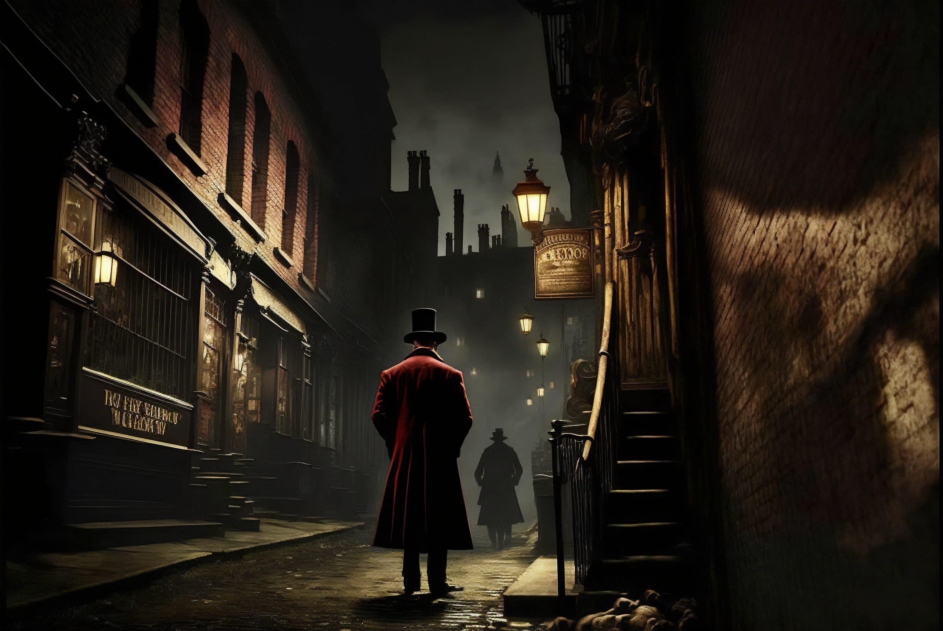 General 3060x2048 AI art Jack the Ripper men London Victorian street city