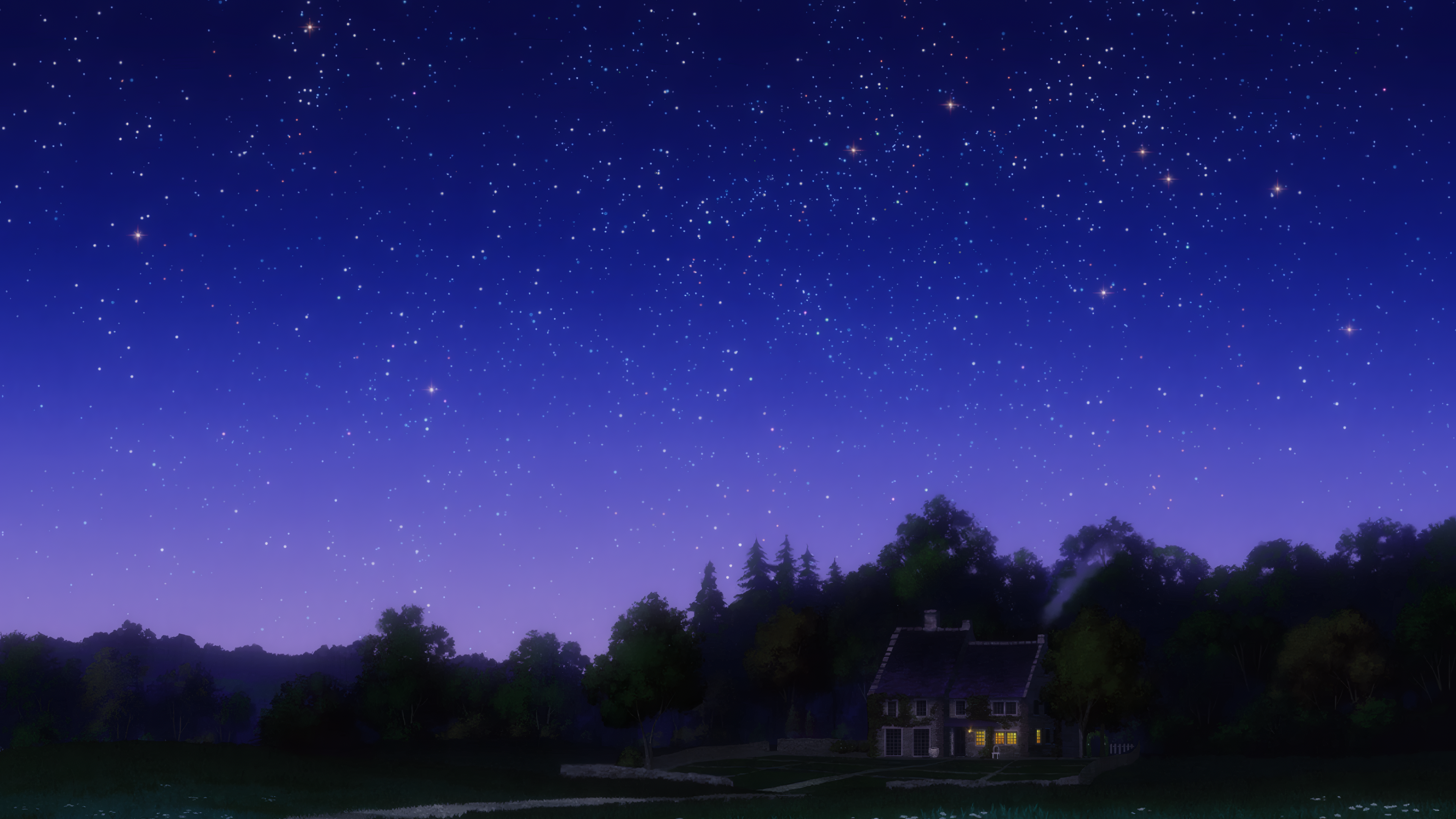 Anime 3840x2160 Mahoutsukai no Yome night sky stars