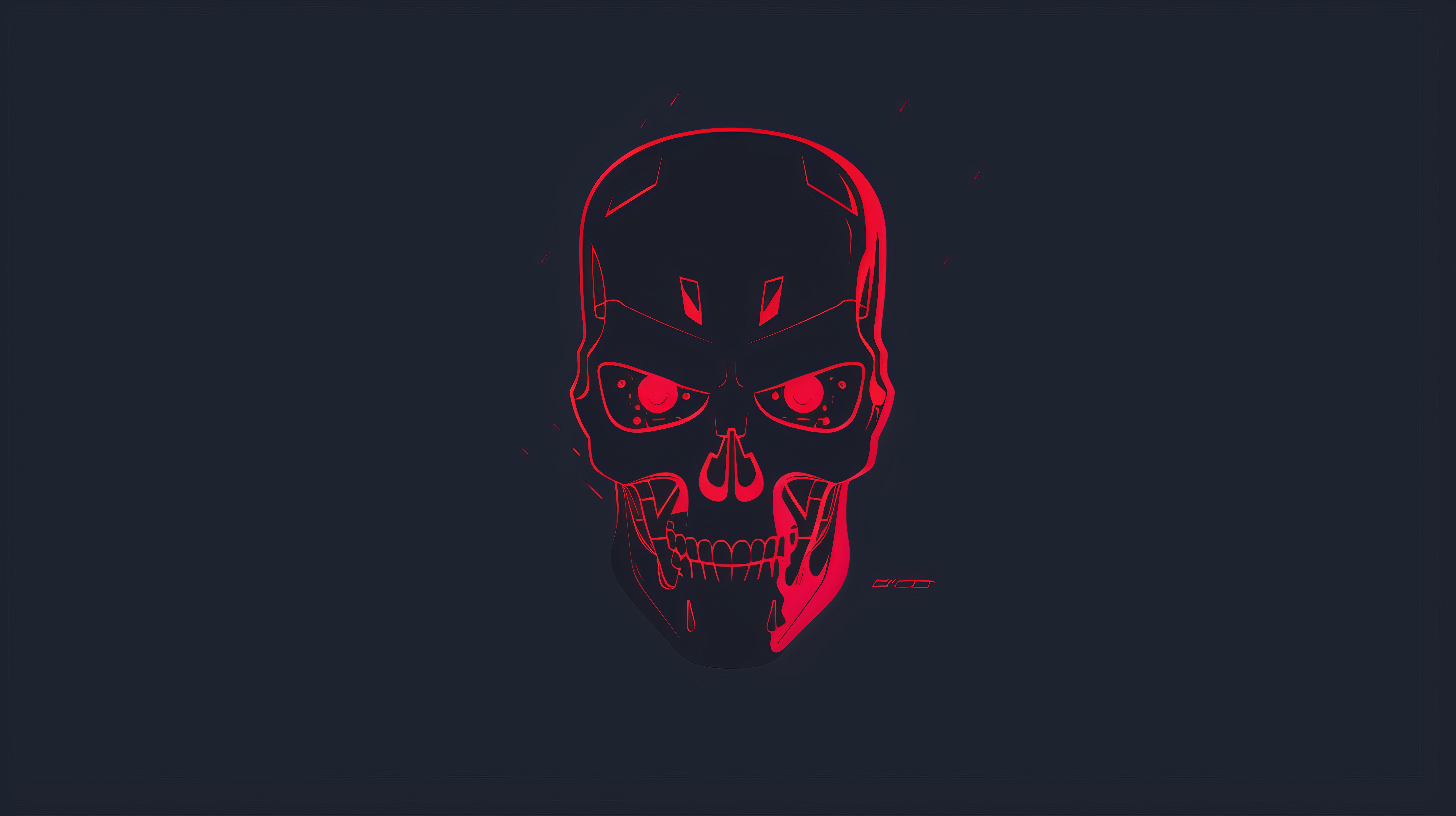 General 5824x3264 AI art Terminator vector minimalism skull robot