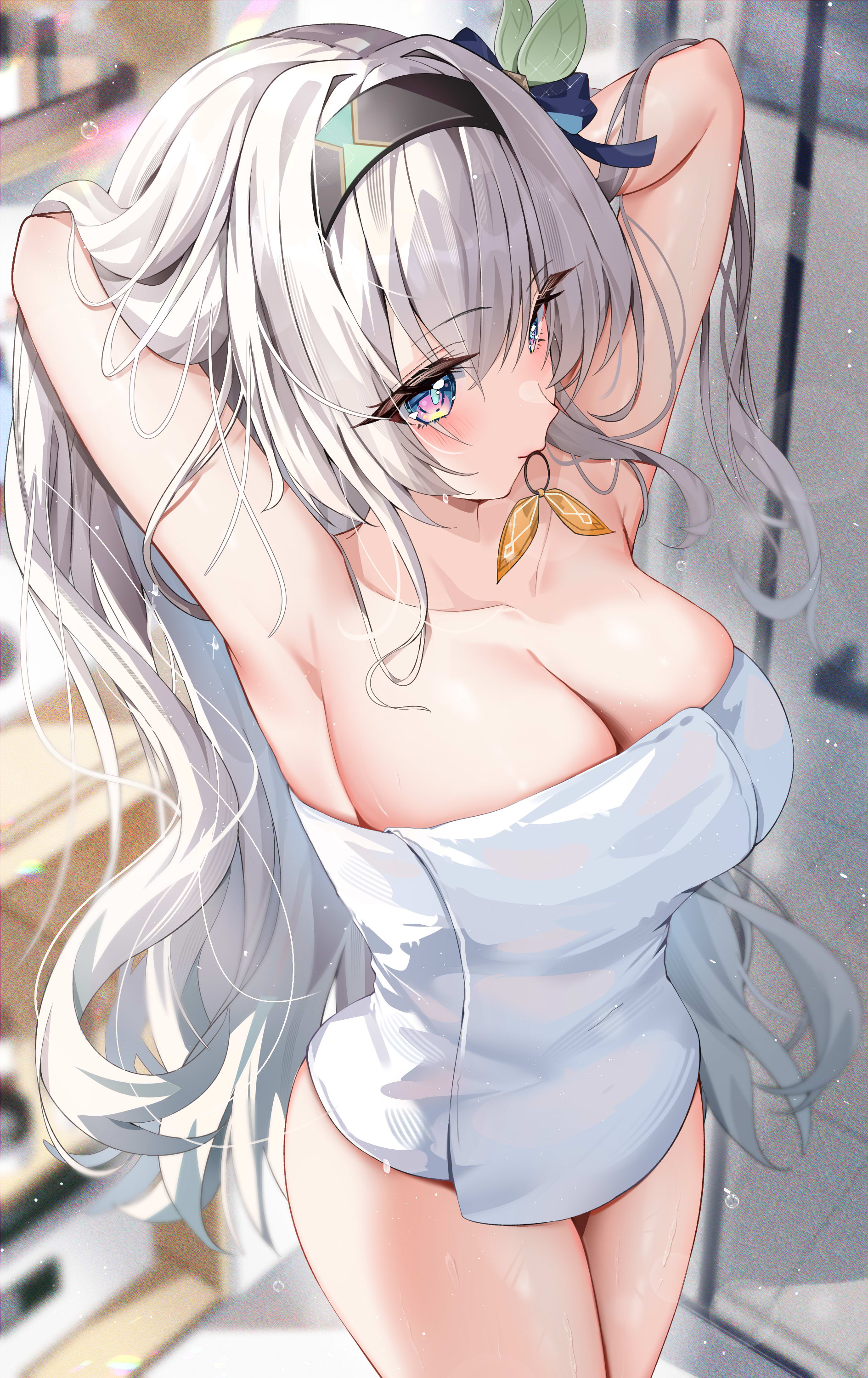 Anime 1890x3000 Ju (artist) anime girls white hair