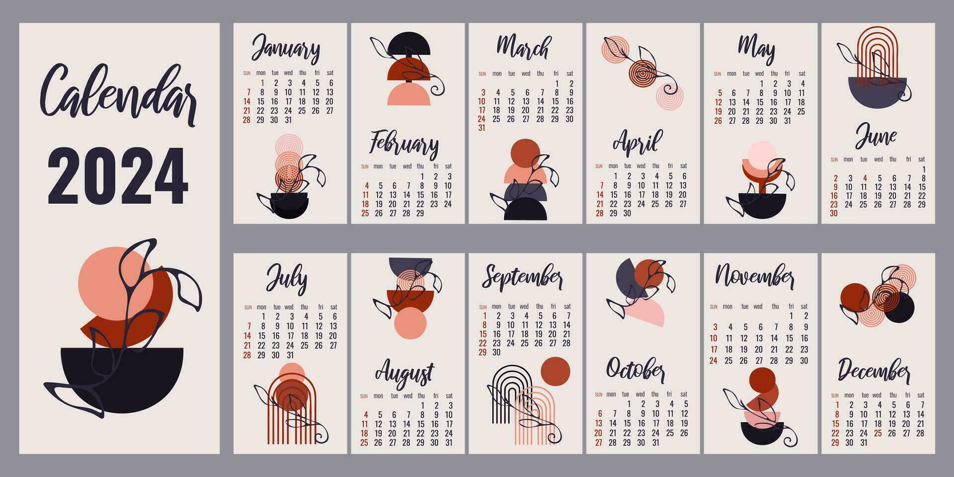 General 1920x960 2024 (year) month numbers minimalism abstract flowers flowerpot calendar January February March April May (Knowledge) June July August (Month) September October November  artwork December (Month)