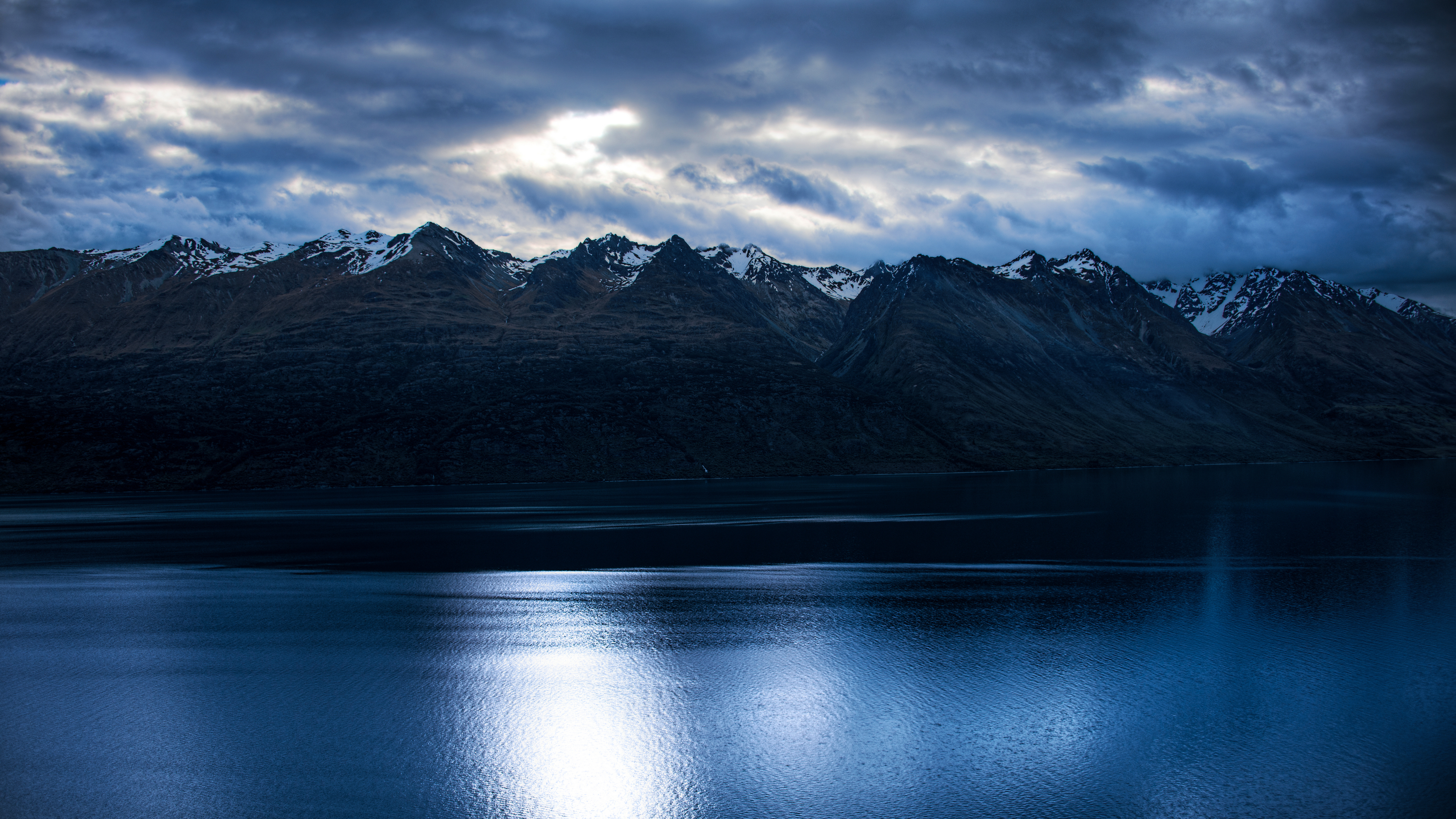 General 3840x2160 landscape 4K New Zealand nature water mountains snow clouds sky