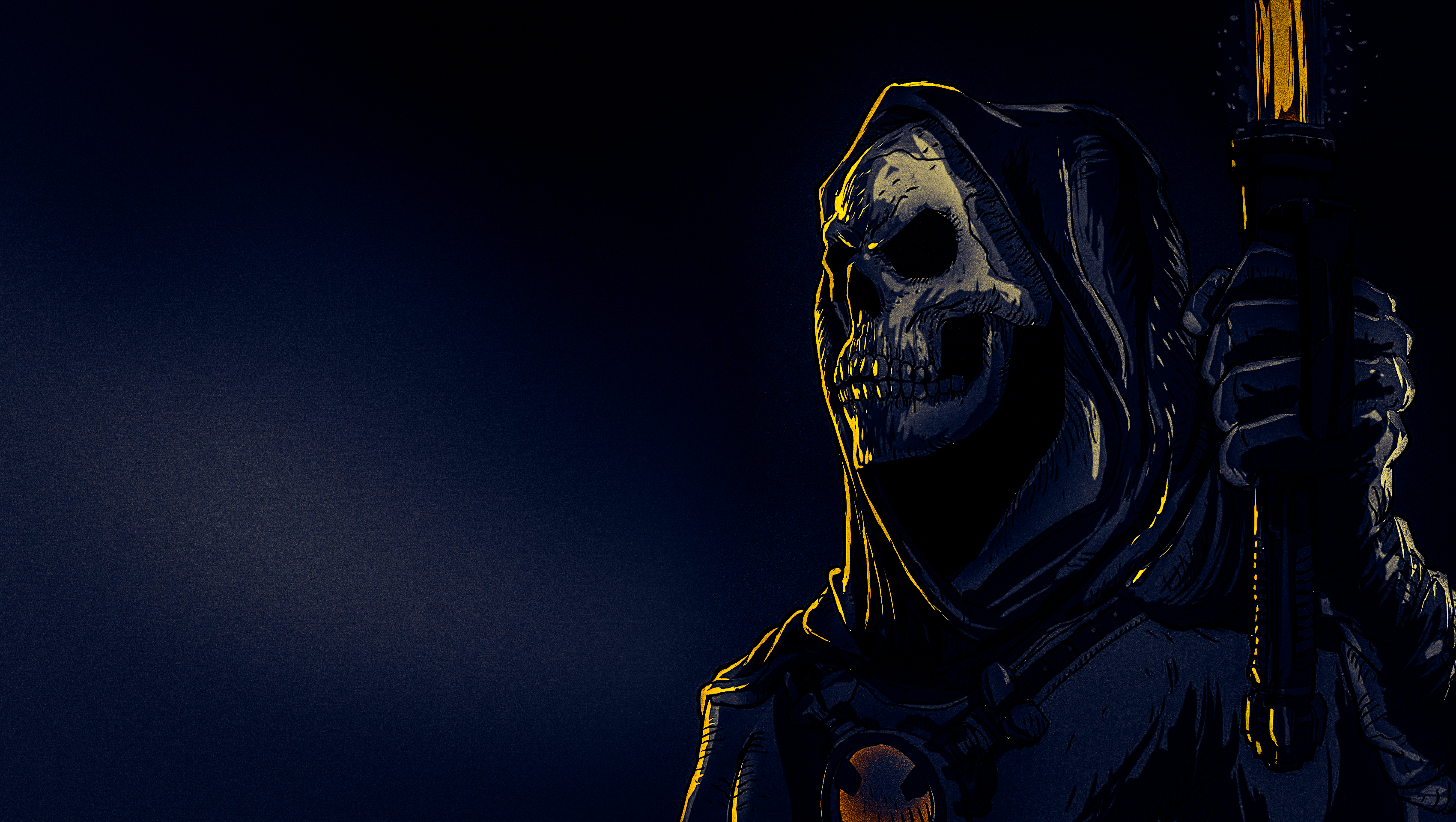 General 3400x1920 Skeletor dark He-Man Masters of the Universe skull hoods character design  digital art