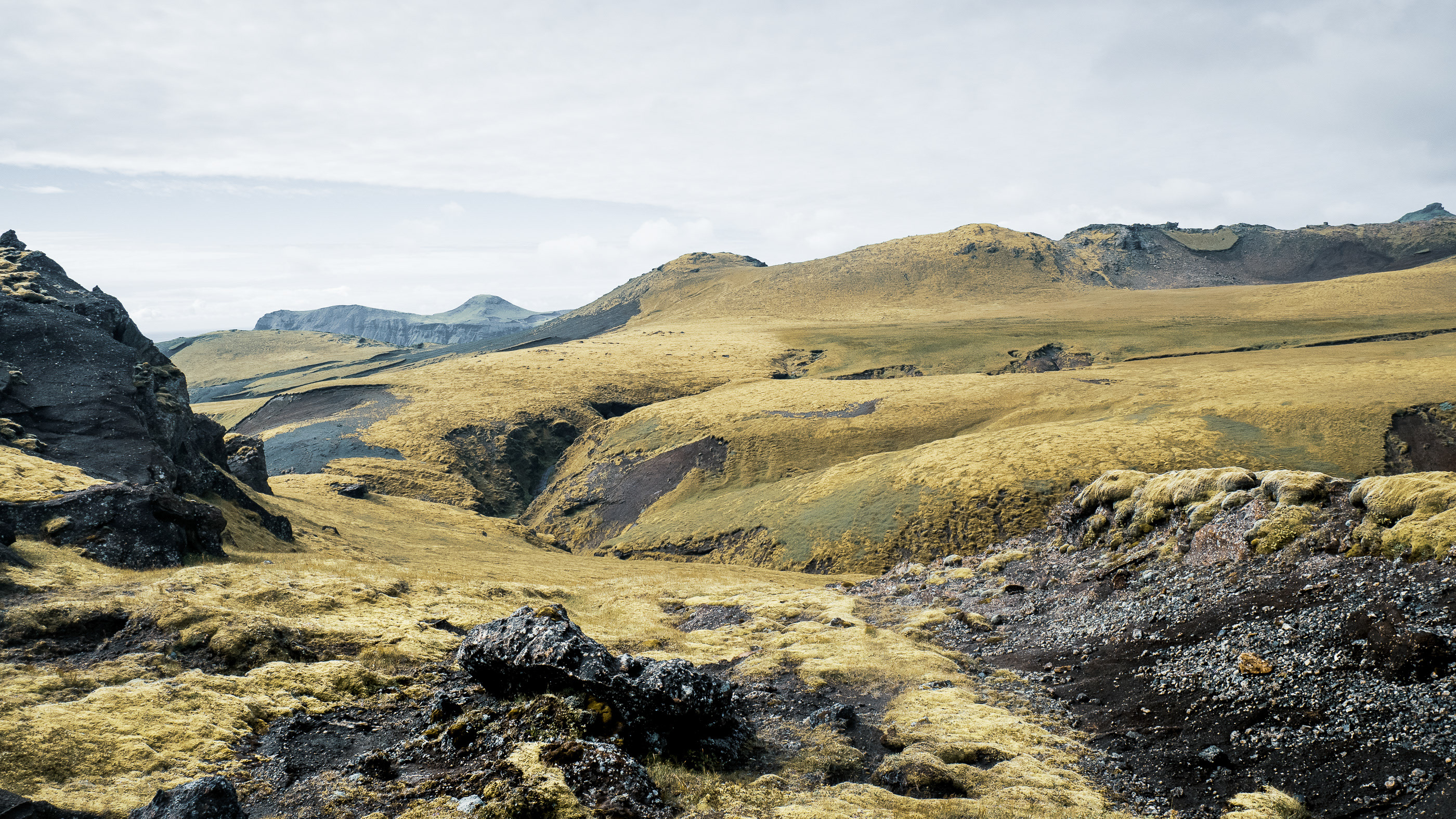 General 2800x1575 photography landscape nature mountains rock formation sky Iceland field Behance hills