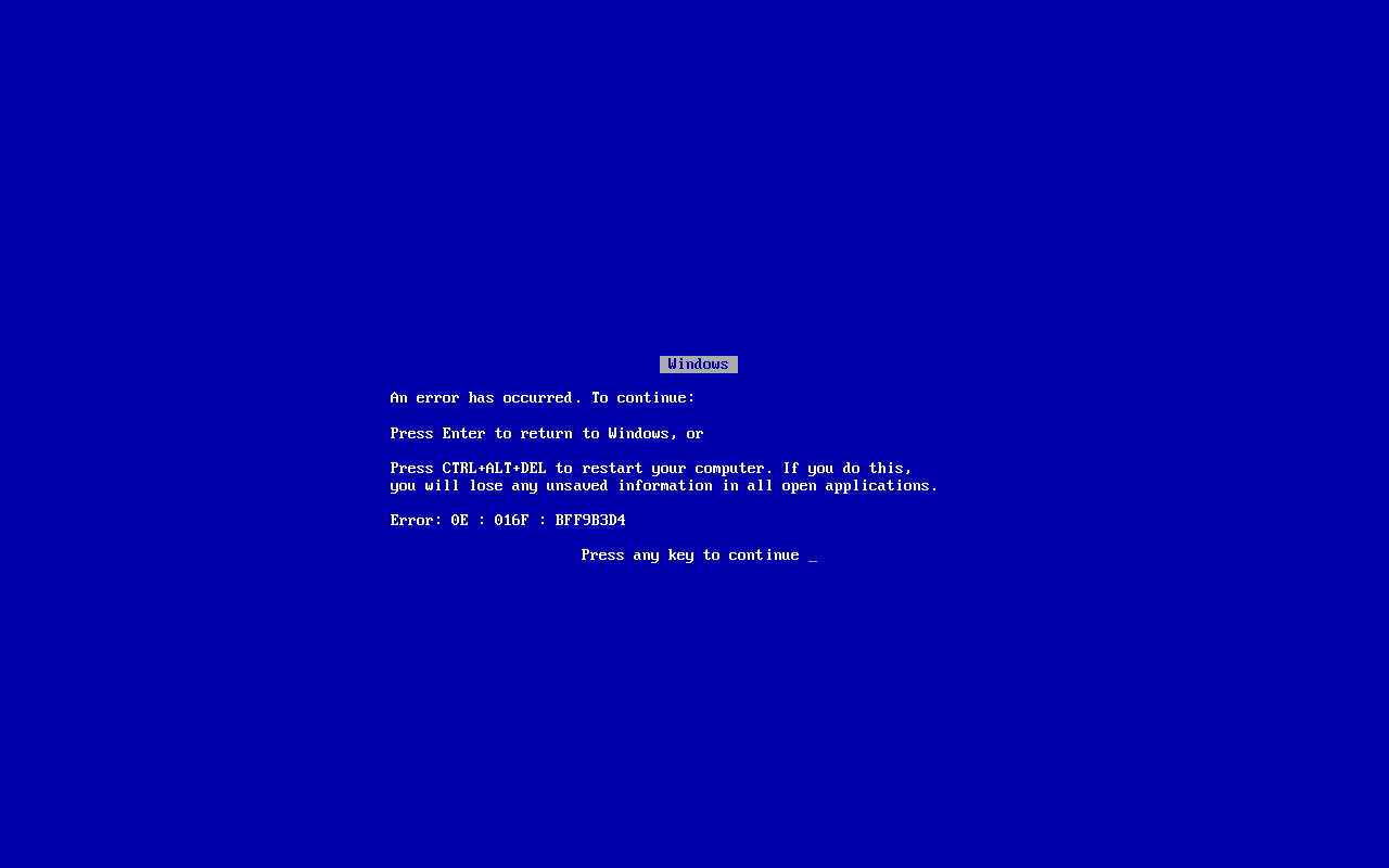 General 1280x800 Blue Screen of Death Windows Errors computer screen operating system