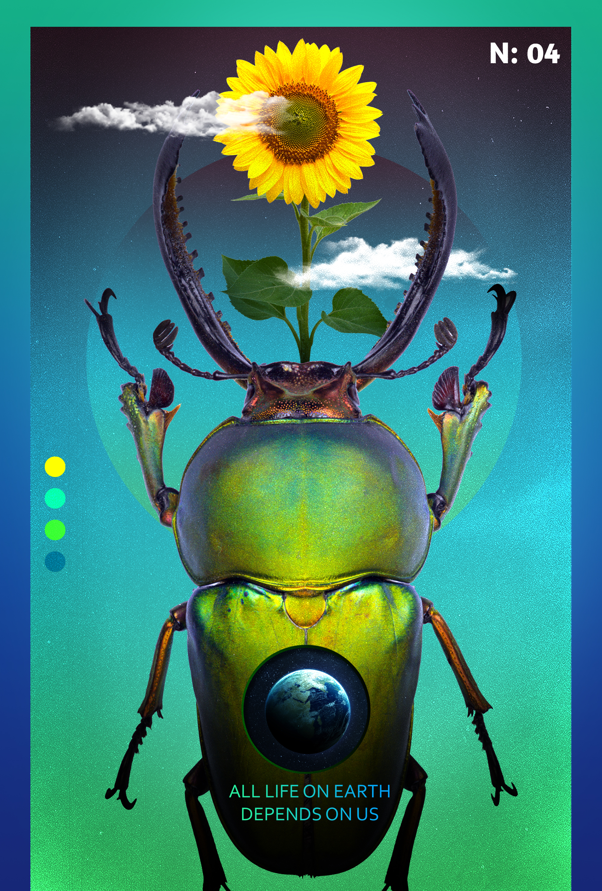 General 2000x2960 globes insect photoshopped beetles clouds digital art portrait display text motivational