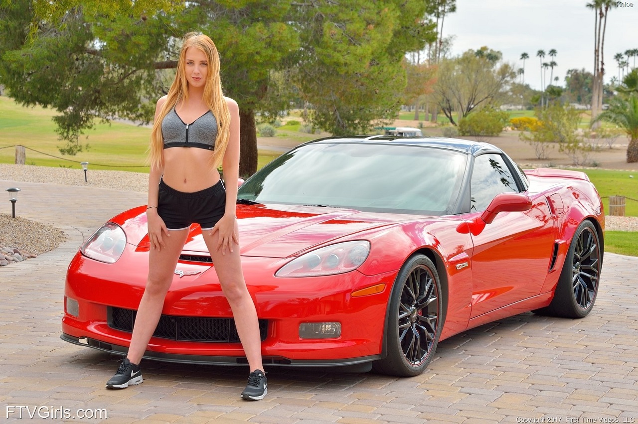 People 1280x851 Chloe Scott women blonde standing FTV Girls black shorts black boots zipper car women with cars pornstar Chevrolet Corvette American cars