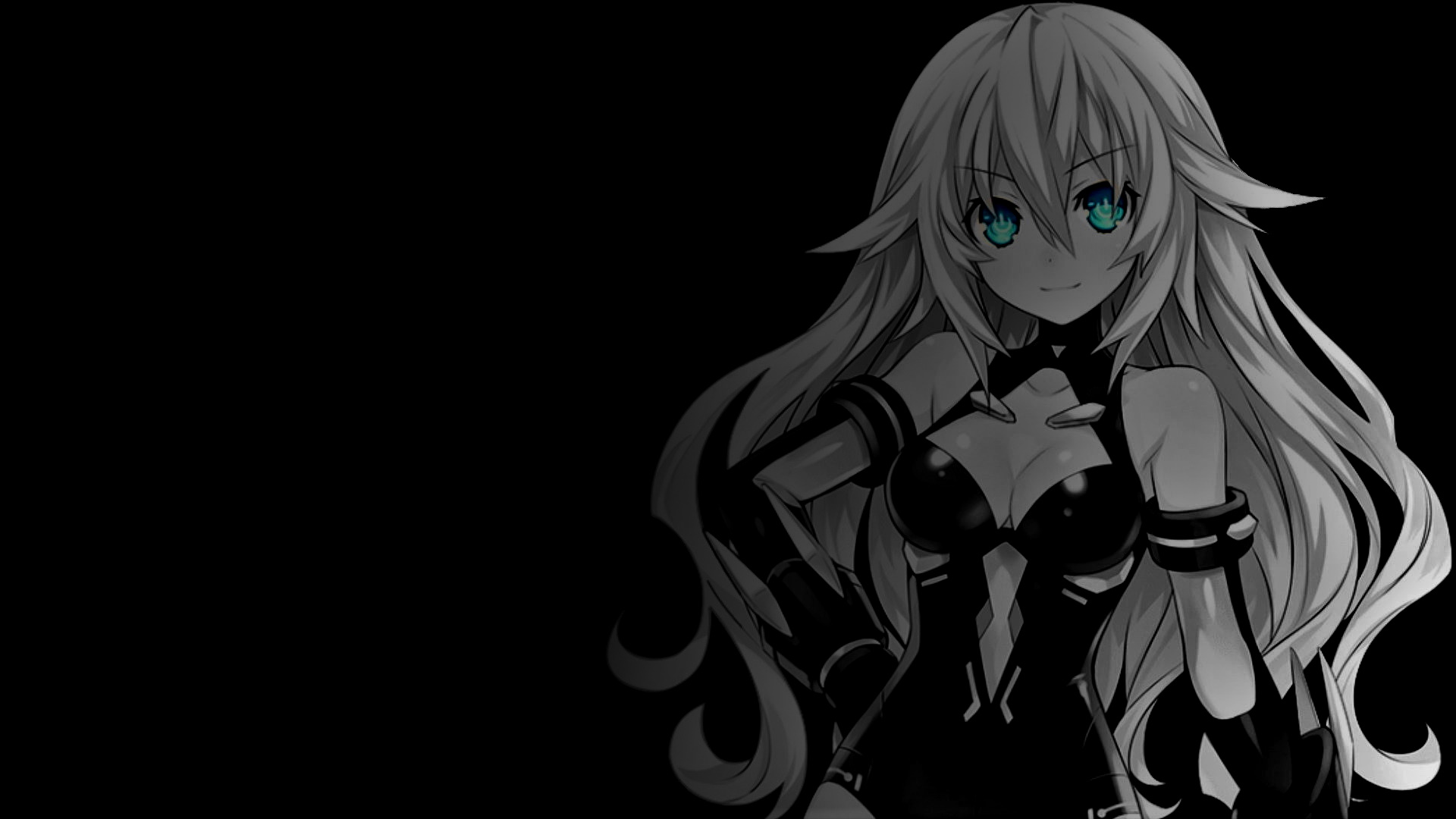 Anime 1920x1080 anime girls selective coloring black background simple background dark background Hyperdimension Neptunia