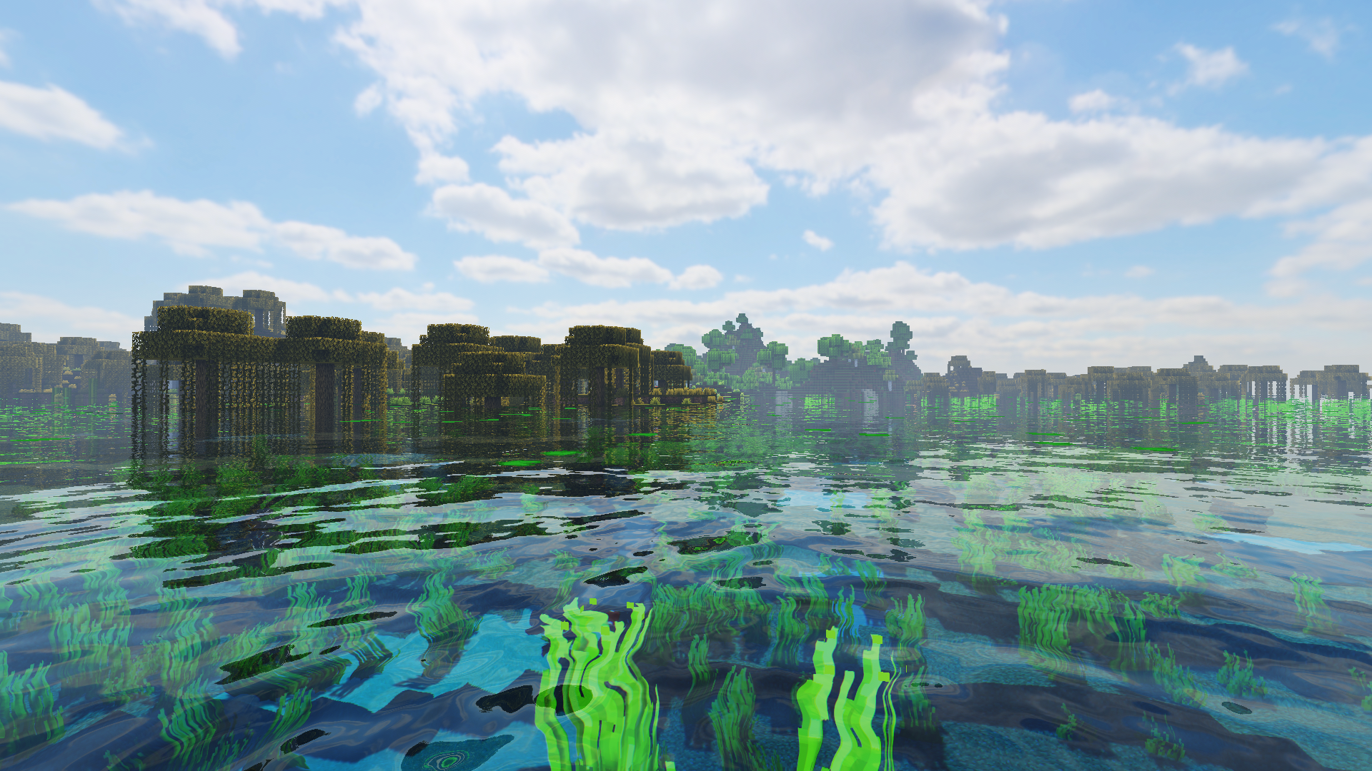 General 1920x1080 Minecraft landscape nature swamp clear sky