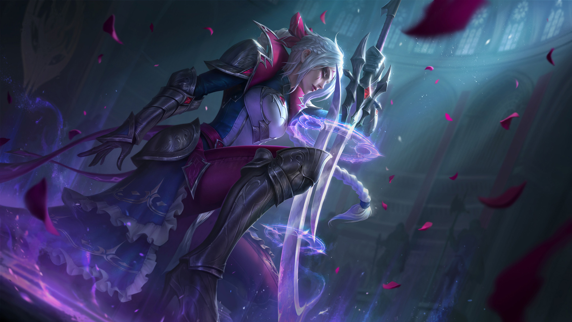 Anime 1920x1080 Battle Queen League of Legends Diana (League of Legends) PC gaming sword weapon armor fantasy girl video game characters video game girls women with swords girls with guns