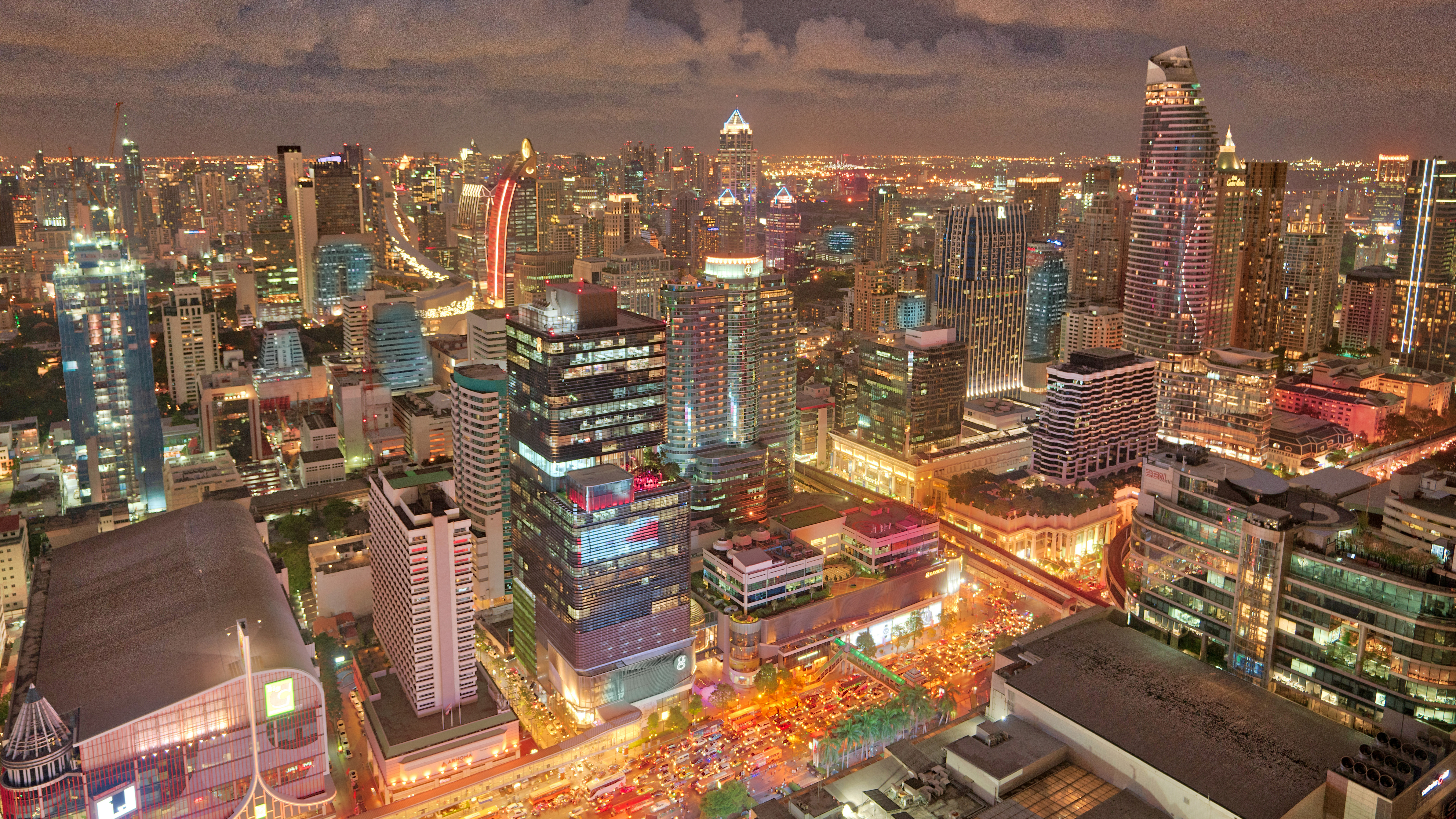 General 7680x4320 Trey Ratcliff Thailand Bangkok city lights skyscraper
