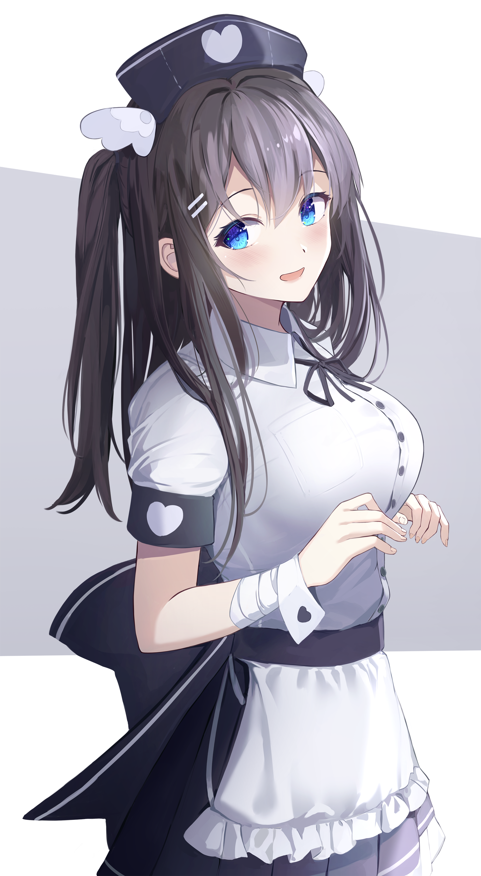Anime 2000x3644 anime anime girls original characters nurse outfit artwork digital art fan art nurses blue eyes