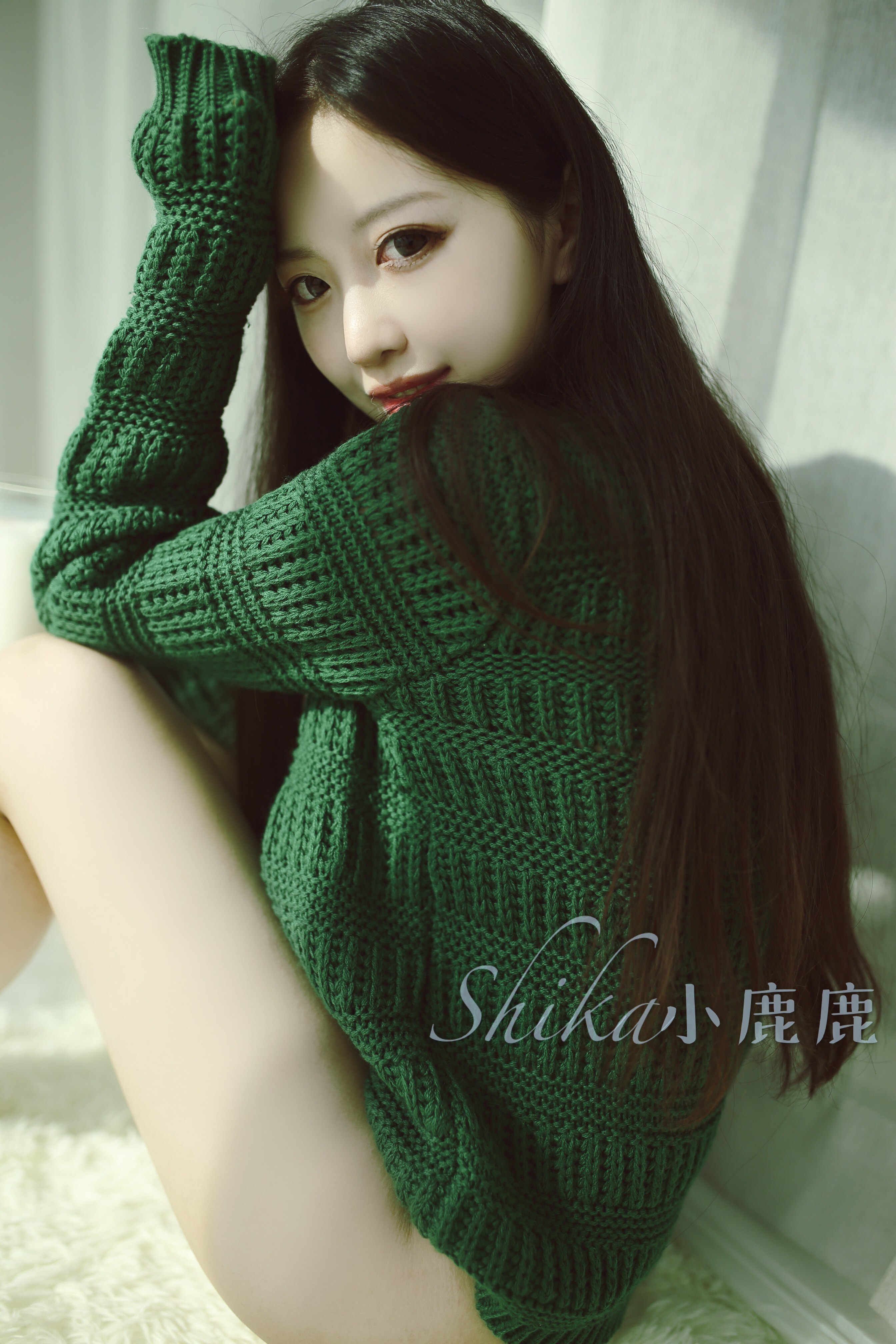 People 2688x4032 bedroom Asian sweater women Shika XiaoLu