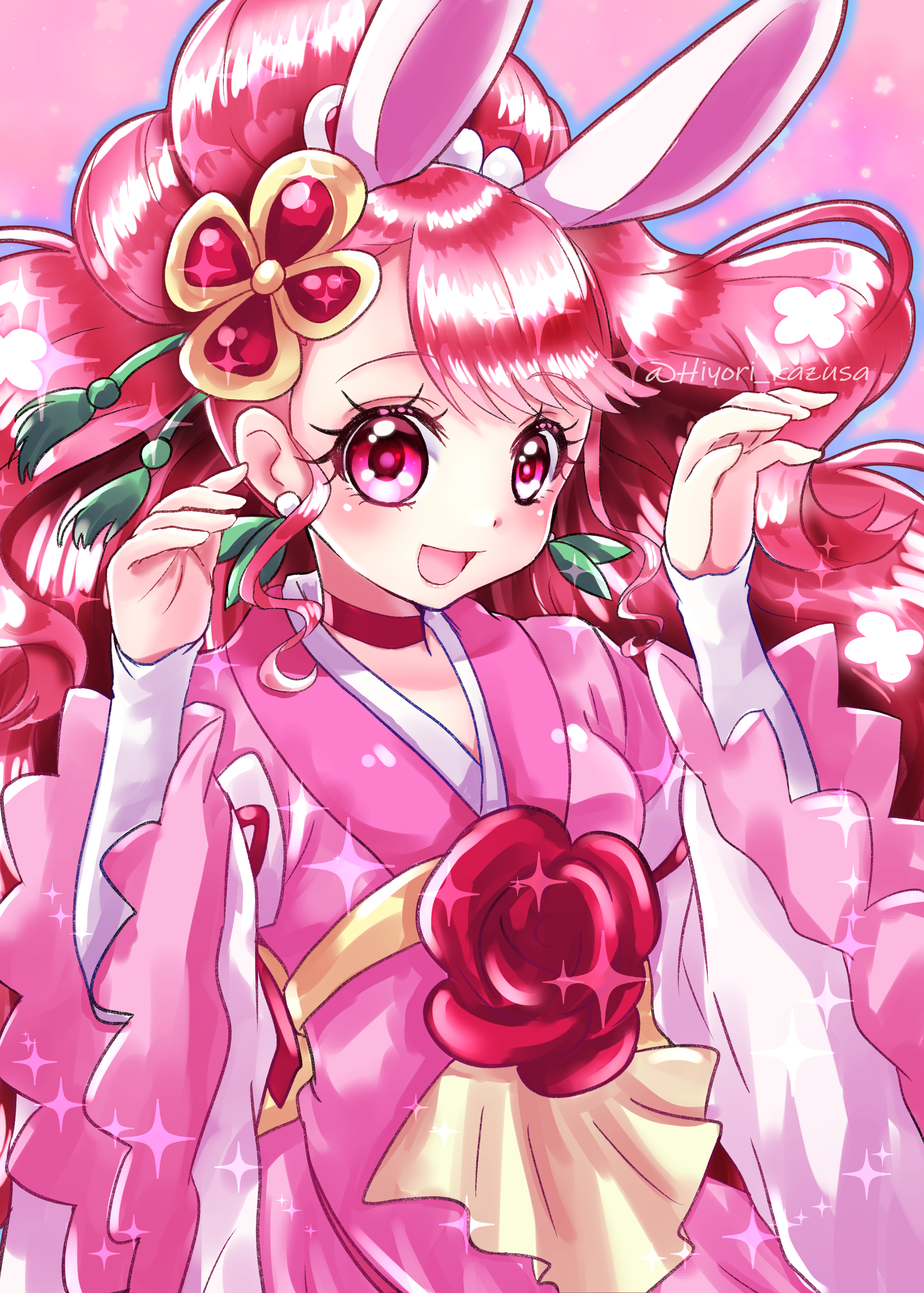 Anime 2591x3624 Pretty Cure Healin' Good ♥ Precure magical girls anime girls pink eyes pink hair open mouth