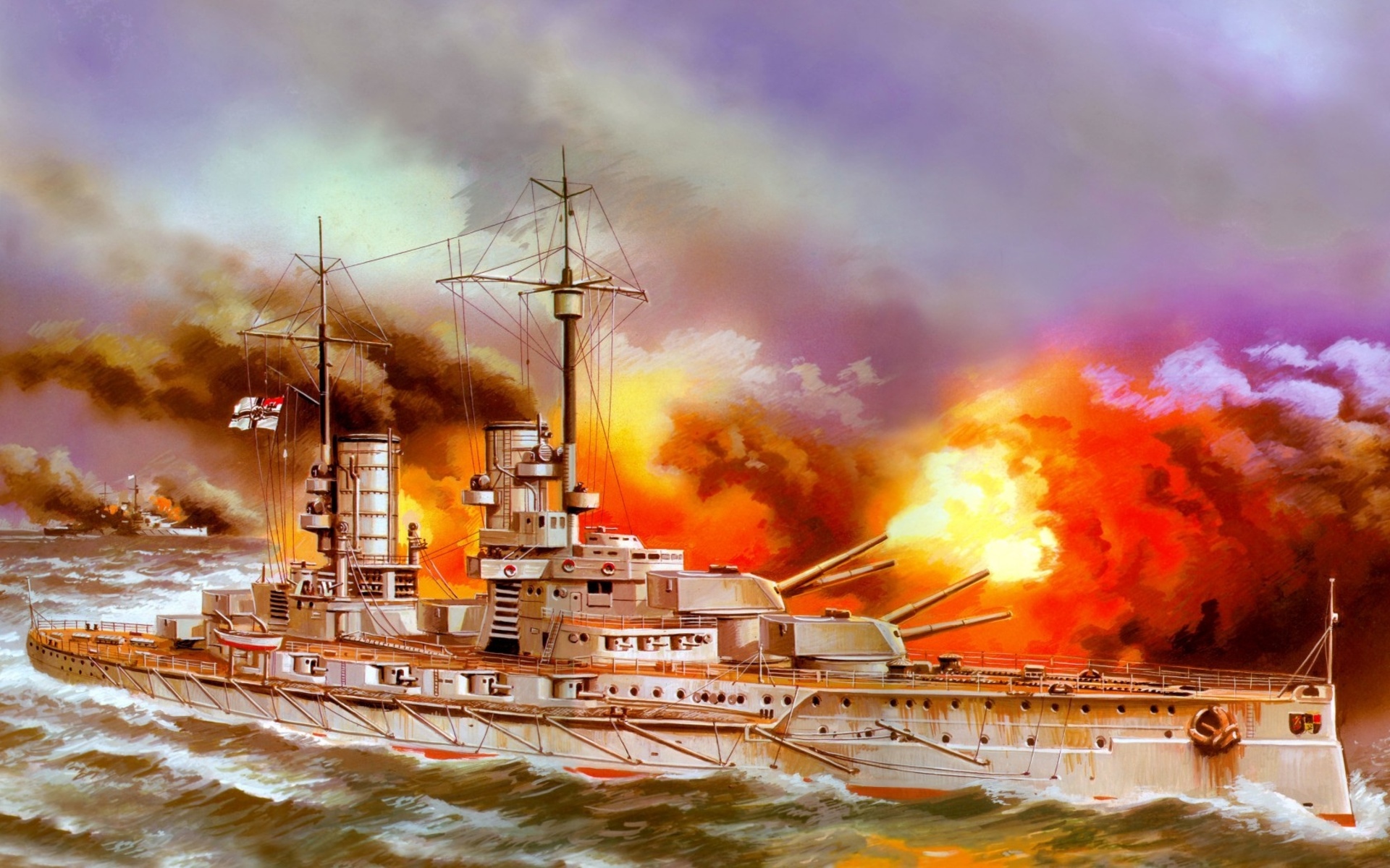 General 1920x1200 Battleships Battle of Jutland artwork ship vehicle military vehicle military warship