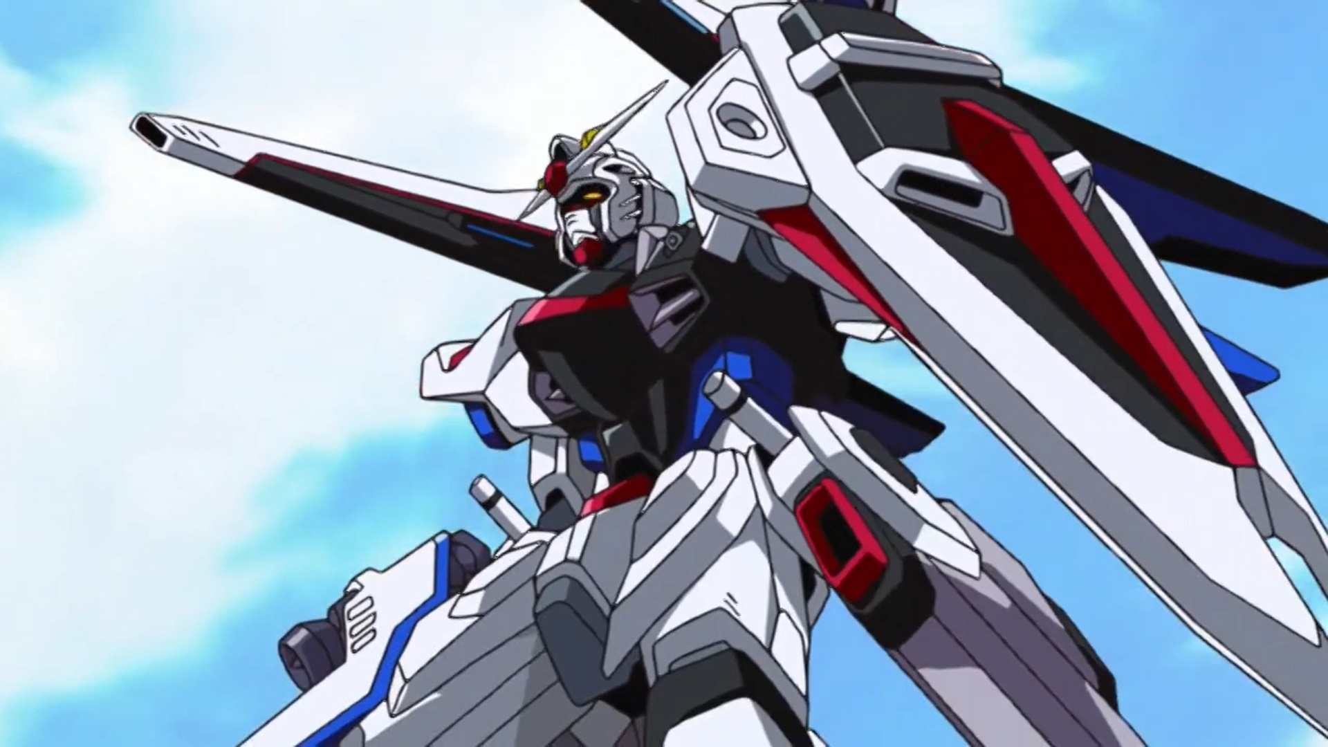 Anime 1920x1080 anime mechs Anime screenshot Mobile Suit Gundam SEED Gundam Super Robot Taisen Freedom Gundam artwork digital art