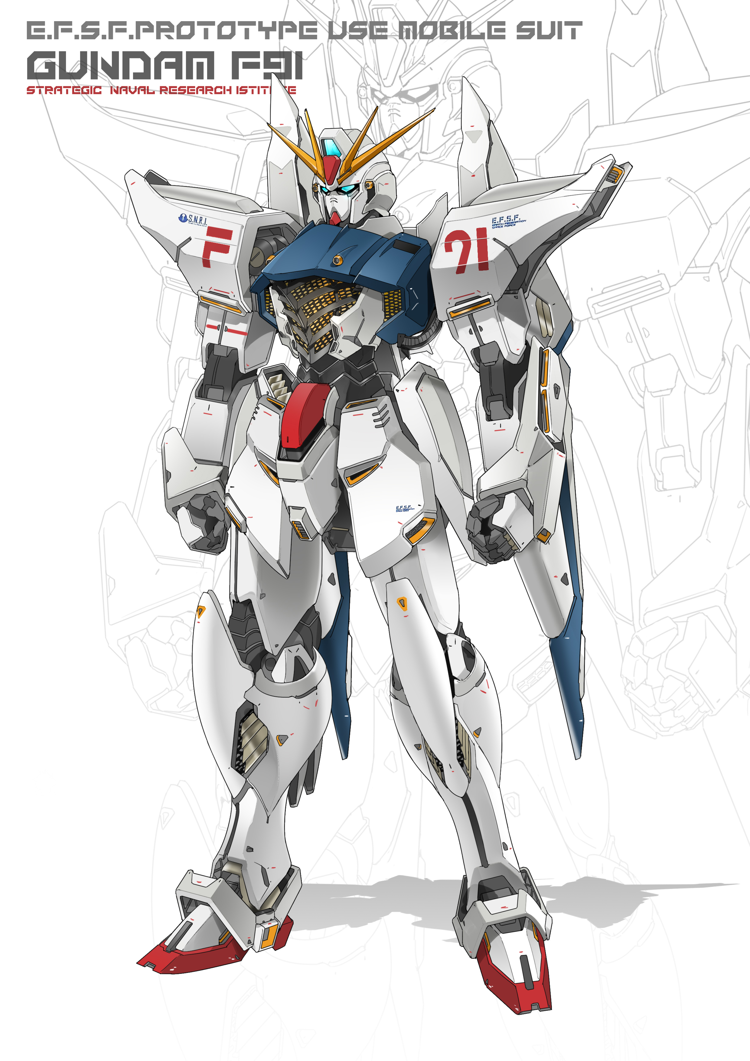 Anime 2480x3508 anime mechs Super Robot Taisen Mobile Suit Gundam F91 Gundam F91 Gundam artwork digital art fan art