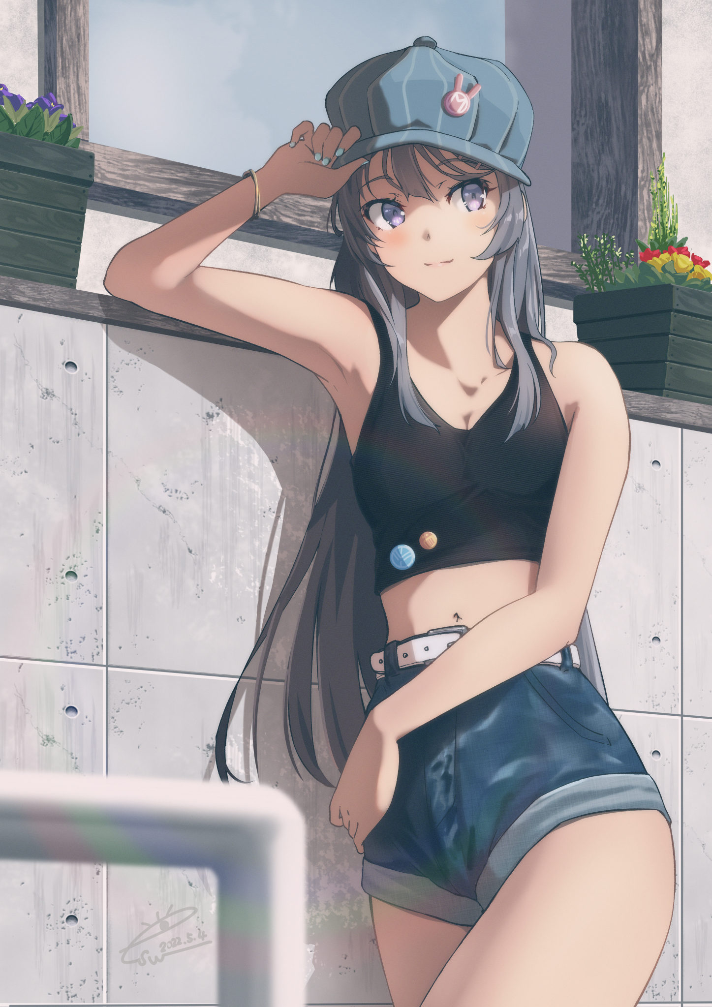 Anime 1447x2047 anime anime girls digital art 2D looking at viewer portrait display portrait belly belly button