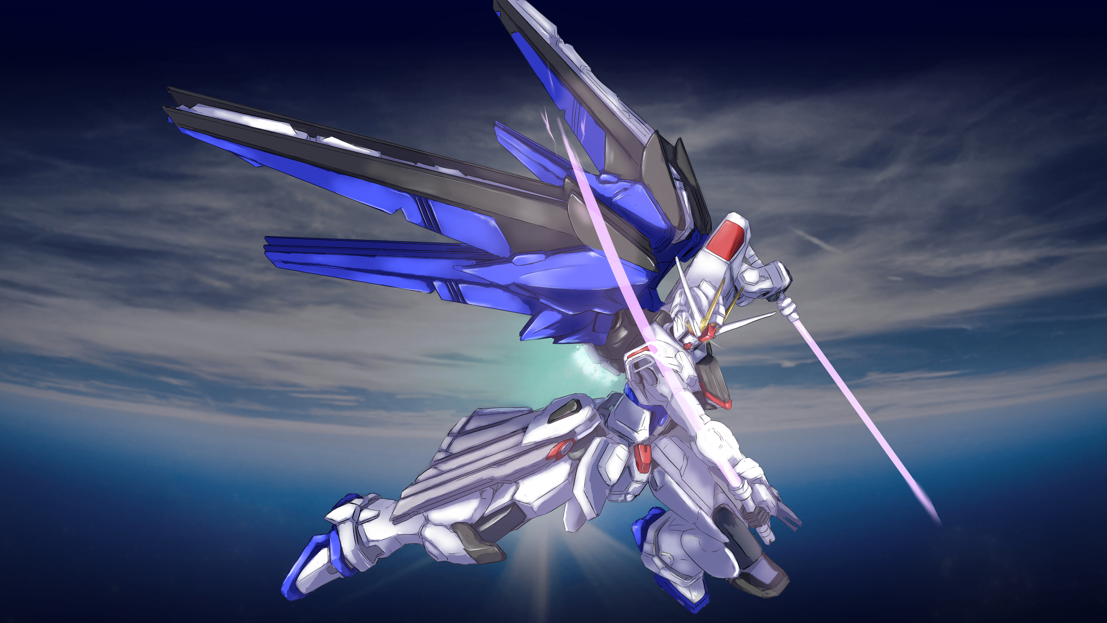Anime 3840x2160 anime mechs Super Robot Taisen Mobile Suit Gundam SEED Gundam artwork Freedom Gundam fan art digital art