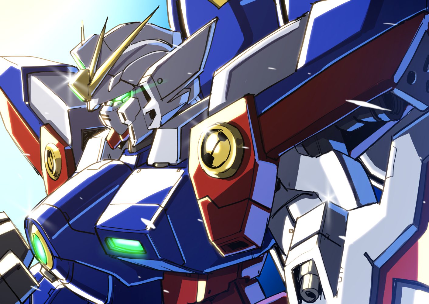 Anime 1412x1000 Mobile Suit Gundam Wing Wing Gundam Zero anime mechs Super Robot Taisen Gundam artwork digital art fan art